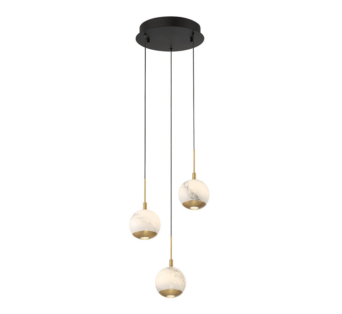 BAVENO Chandelier Noir DEL INTÉGRÉ - 10203-02 | Lib-&-Co