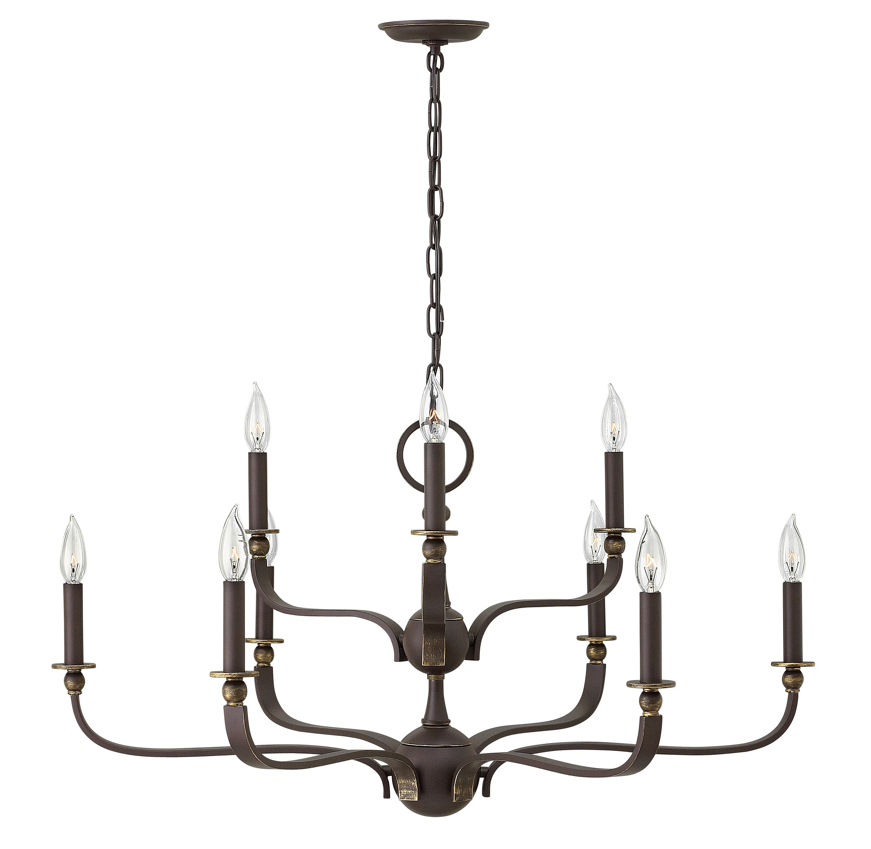 RUTHERFORD Chandelier Bronze - 3599OZ | HINKLEY