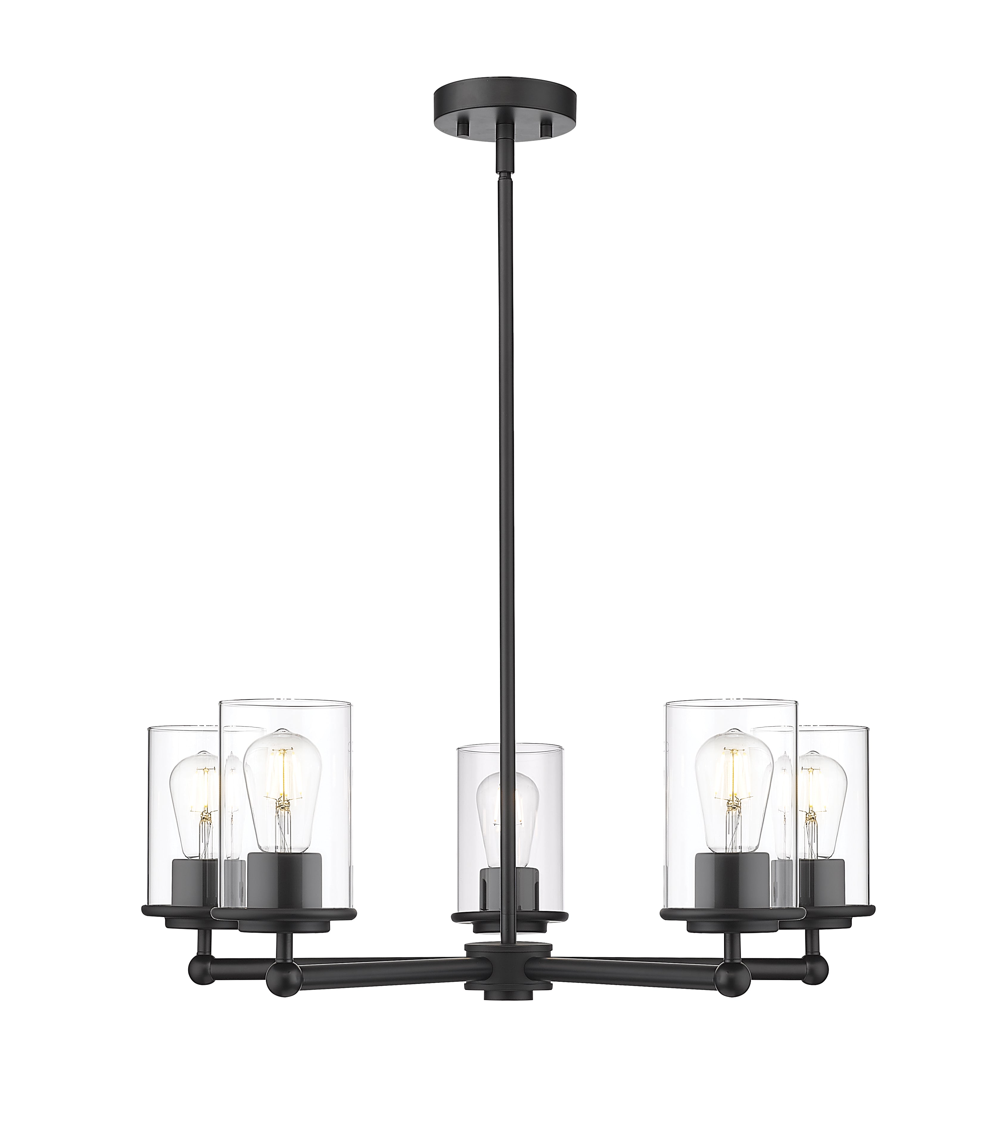 THAYER Chandelier Noir - 742-5MB | Z-LITE