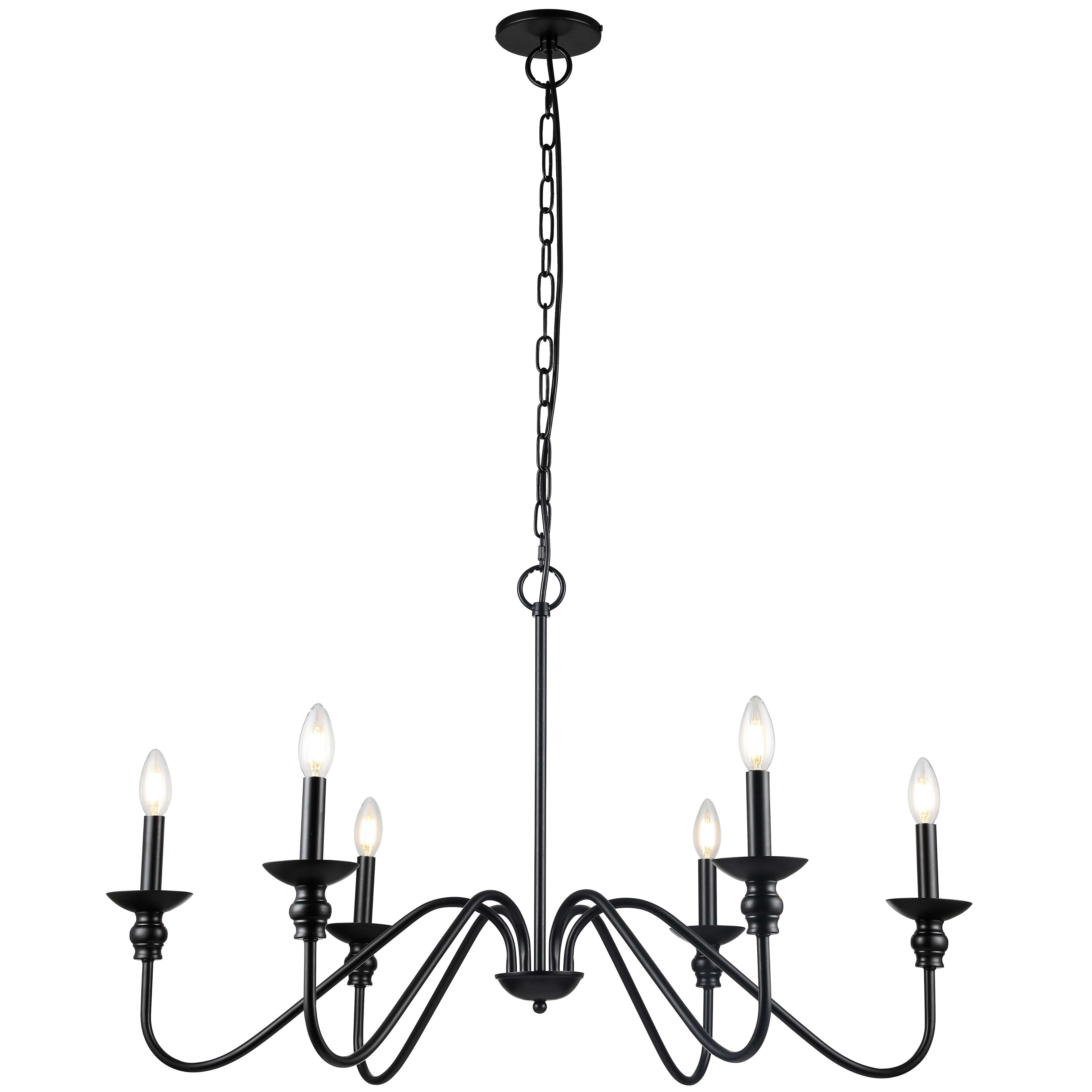 CLARA Chandelier Black - CLA-366C-MB | DAINOLITE