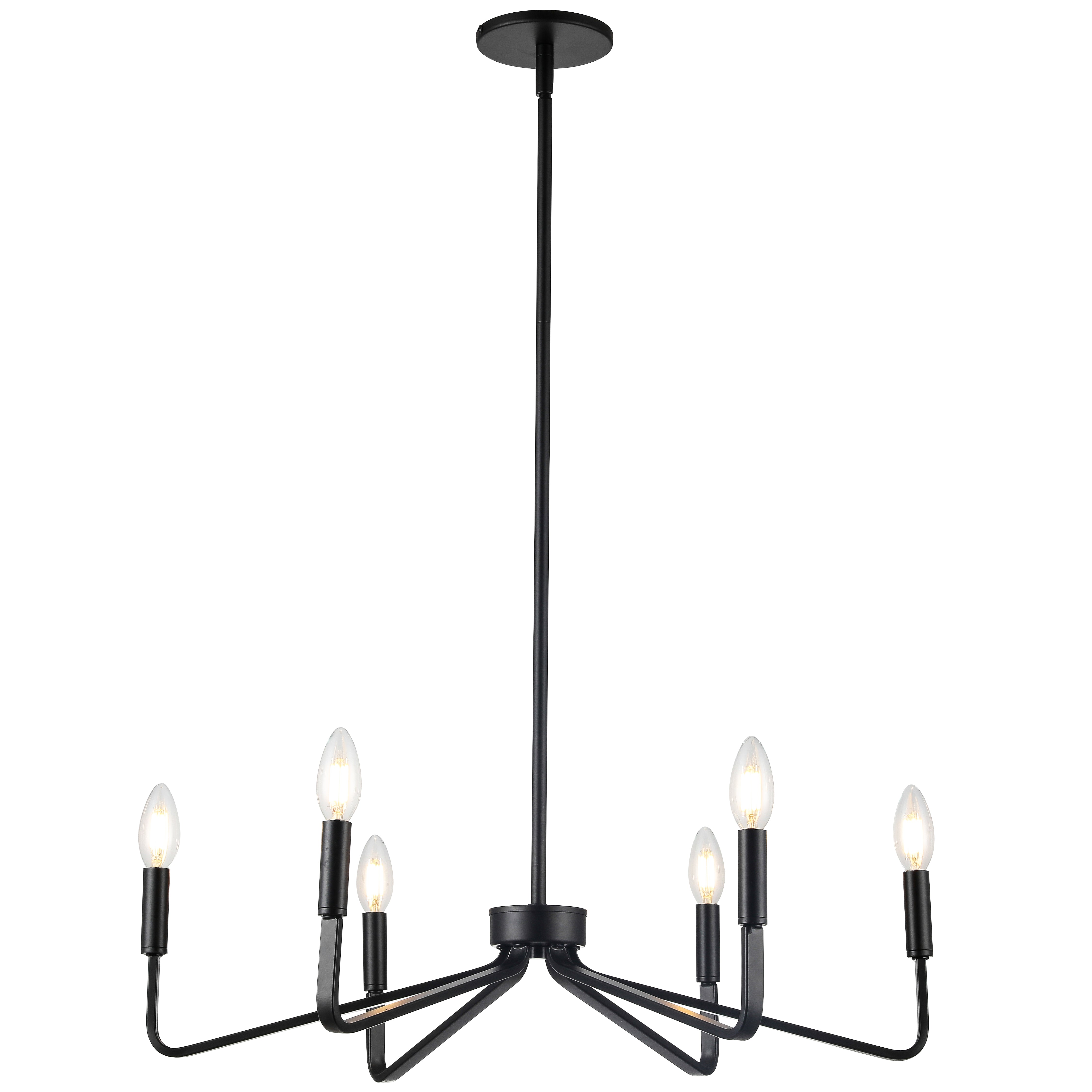 CLAYTON Chandelier Black - CLN-266C-MB | DAINOLITE