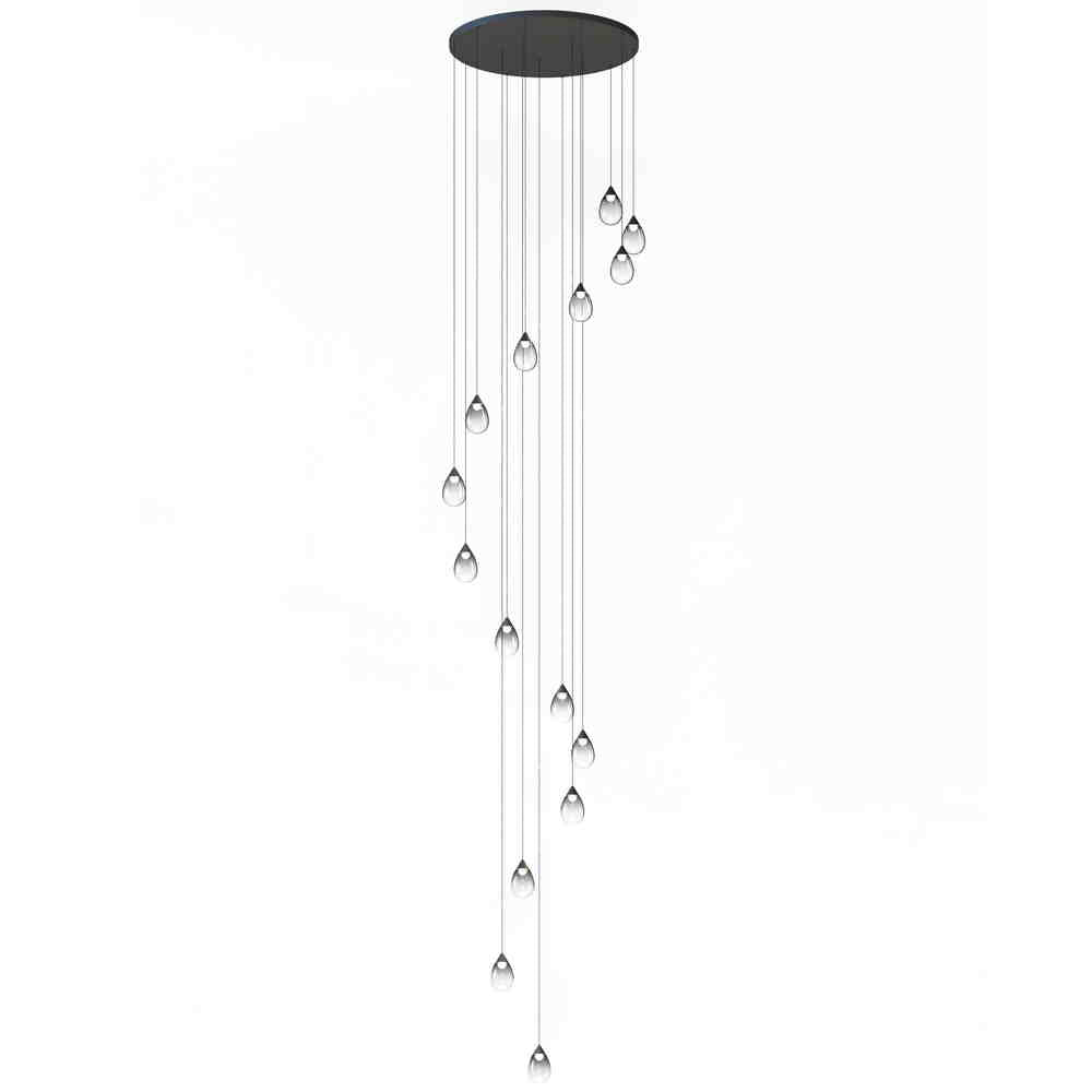 DEWDROP Chandelier Noir DEL INTÉGRÉ - E21569-142BK | MAXIM/ET2