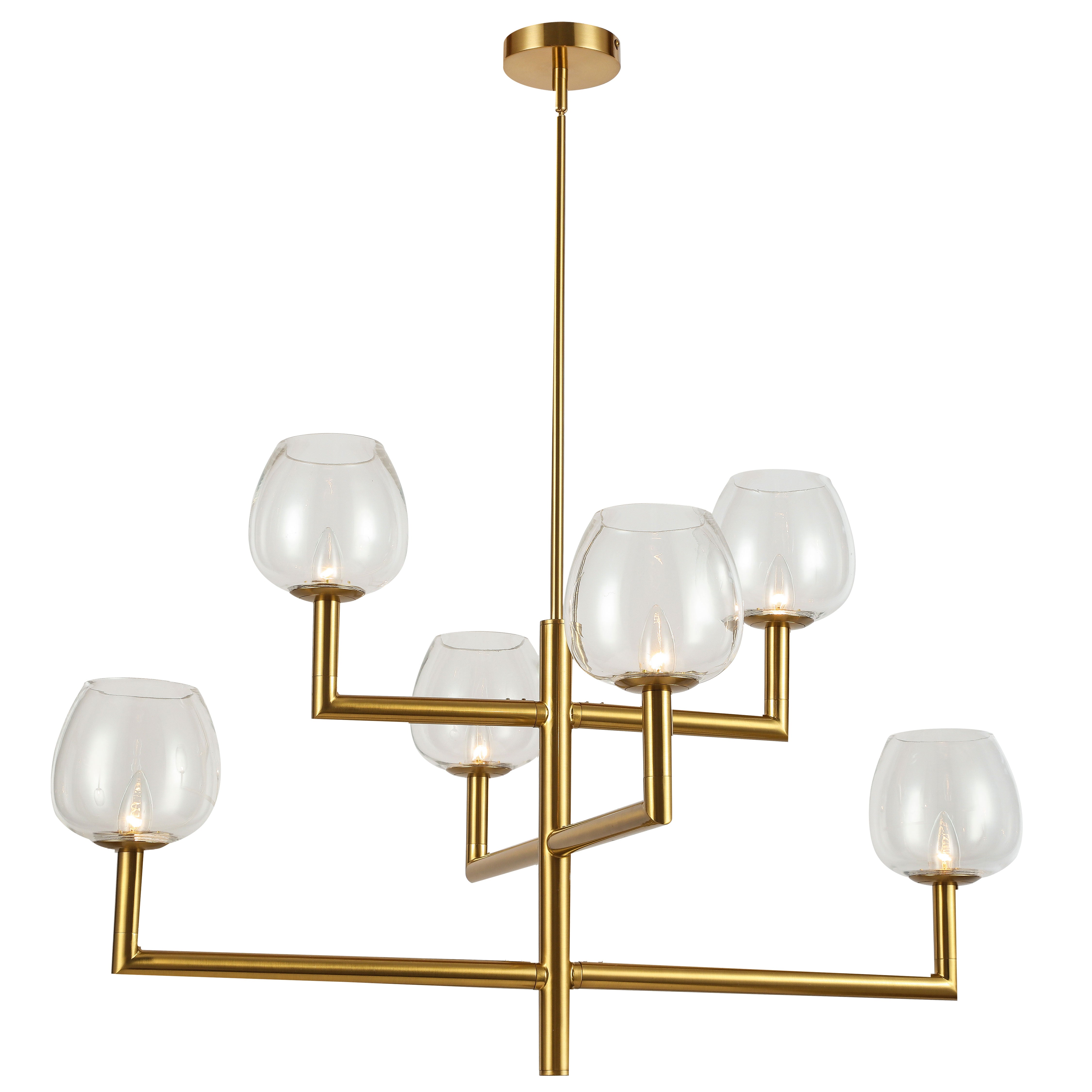 NORA Chandelier Gold - NOR-326C-AGB-CLR | DAINOLITE