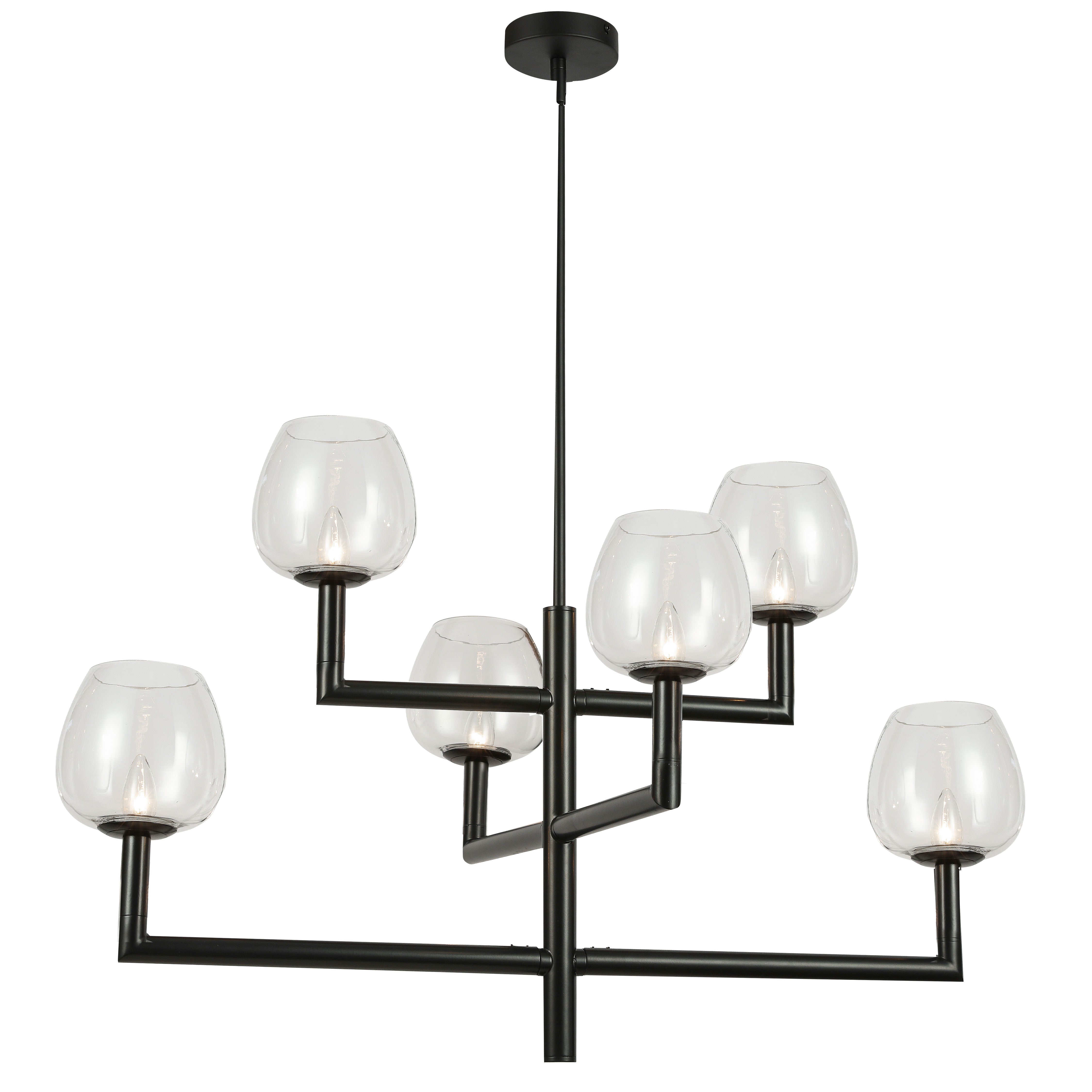 NORA Chandelier Black - NOR-326C-MB-CLR | DAINOLITE