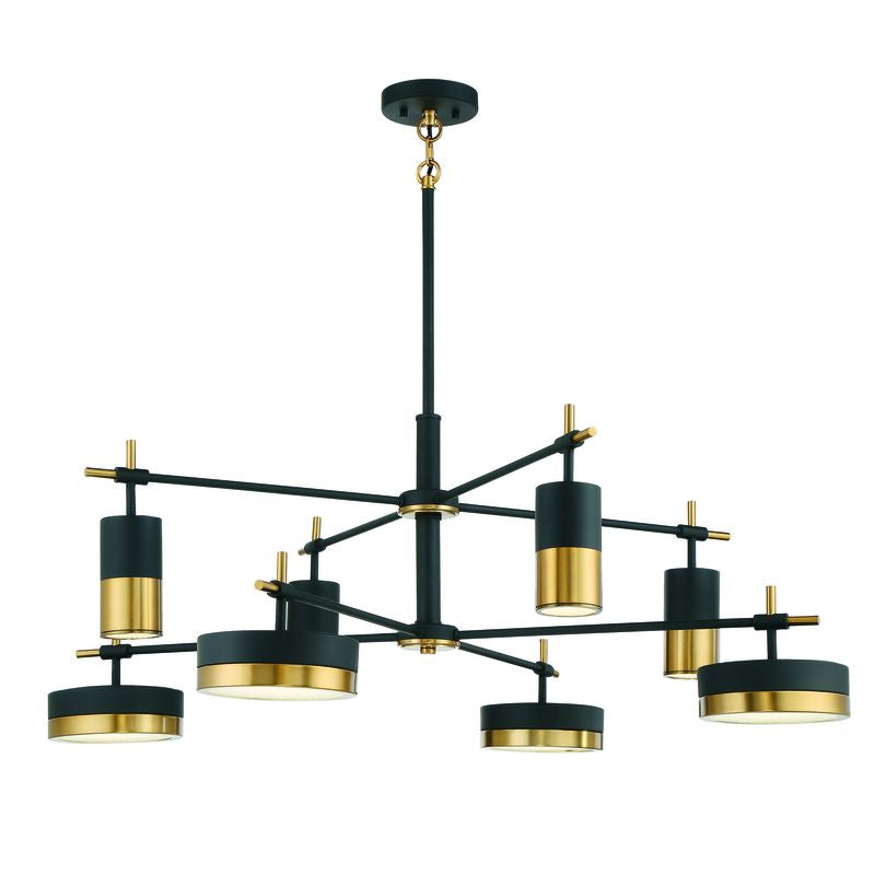 ASHOR Chandelier Black, Gold INTEGRATED LED - 1-1637-8-143 | SAVOYS