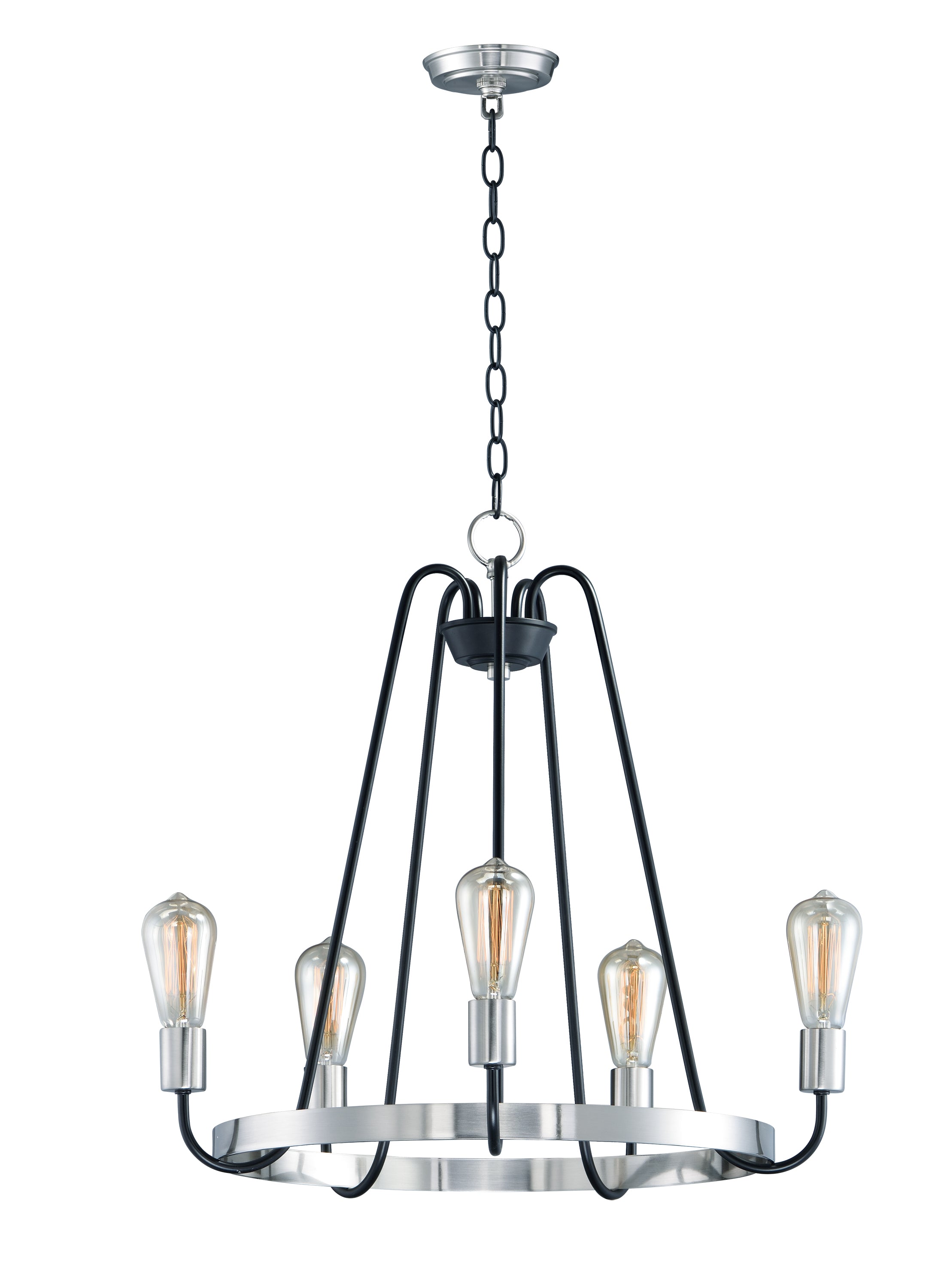 HAVEN Chandelier Noir, Nickel - 11735BKSN | MAXIM/ET2