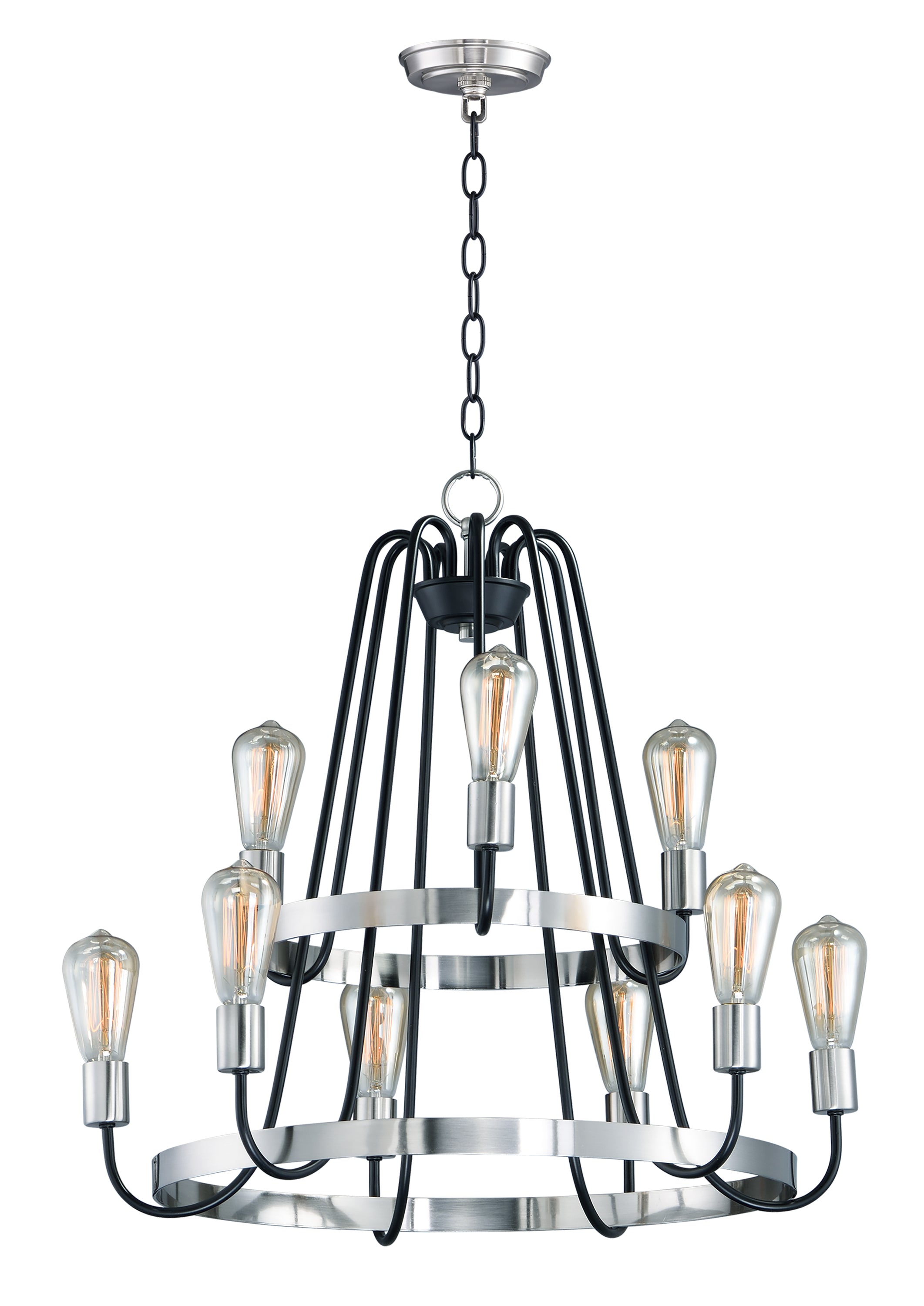 HAVEN Chandelier Noir, Nickel - 11737BKSN | MAXIM/ET2