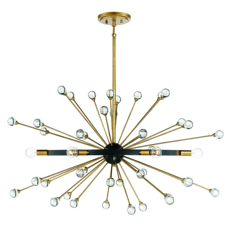 ARIEL Chandelier Black, Gold - 1-1858-6-62 | SAVOYS