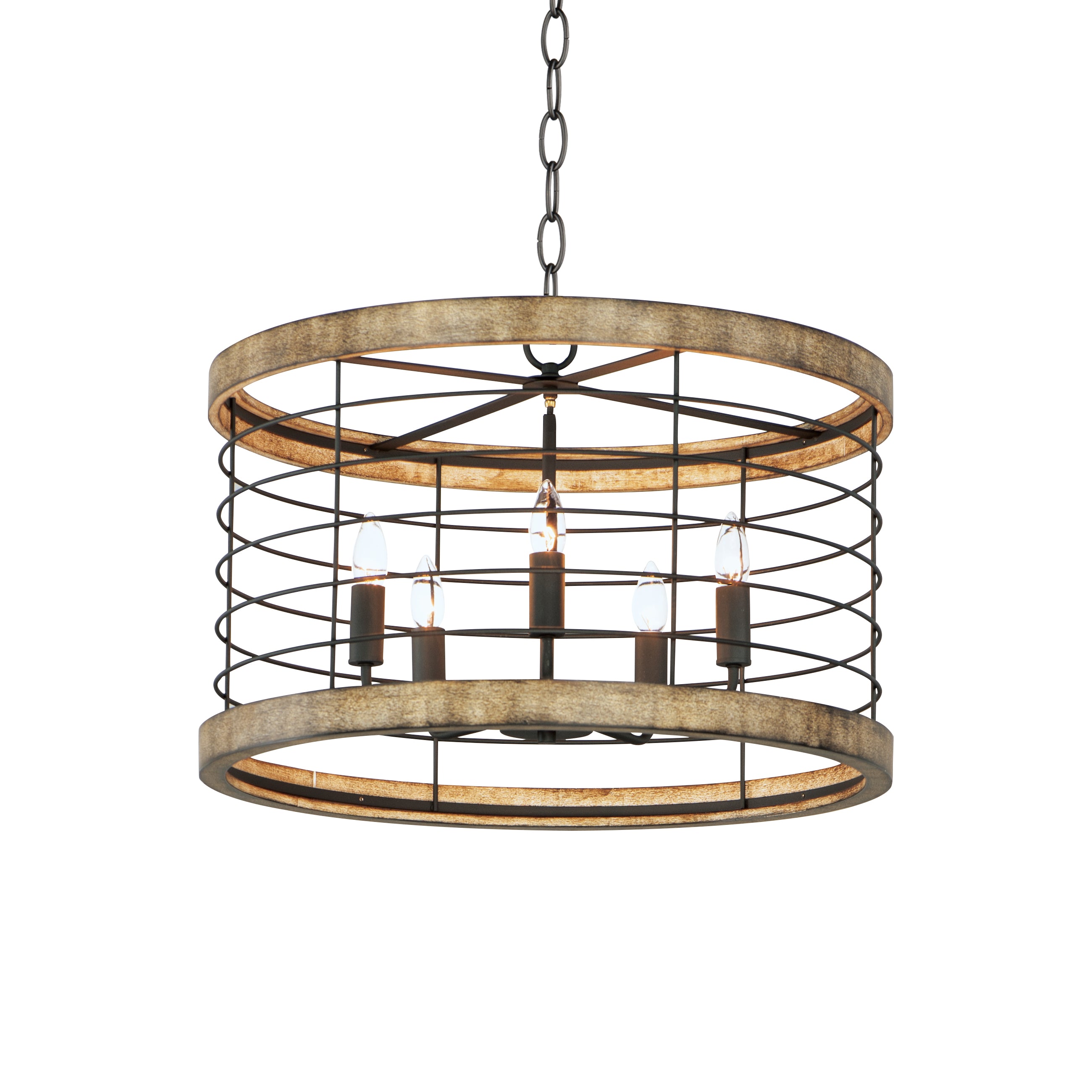 HOMESTEAD Chandelier Bois, Noir - 12515DWBK | MAXIM/ET2