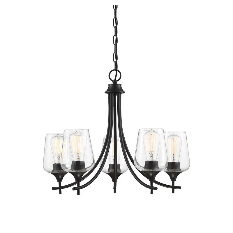 OCTAVE Chandelier Noir - 1-4032-5-BK | SAVOYS