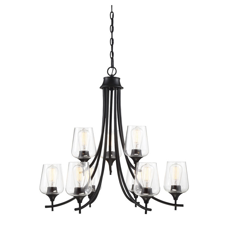 OCTAVE Chandelier Noir - 1-4033-9-BK | SAVOYS