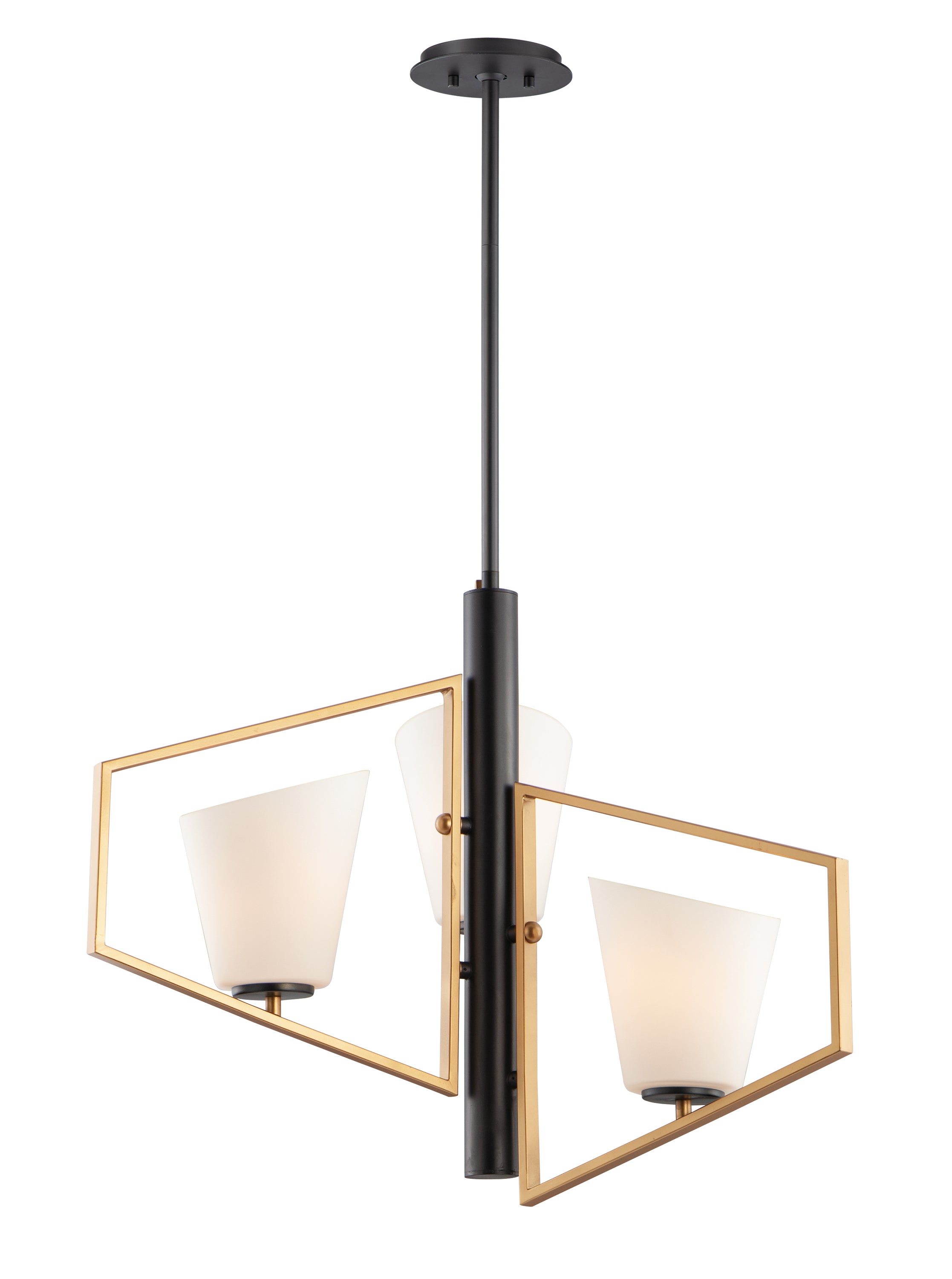 OBLIQUE Chandelier Or, Noir - 26353SWGLDBK | MAXIM/ET2