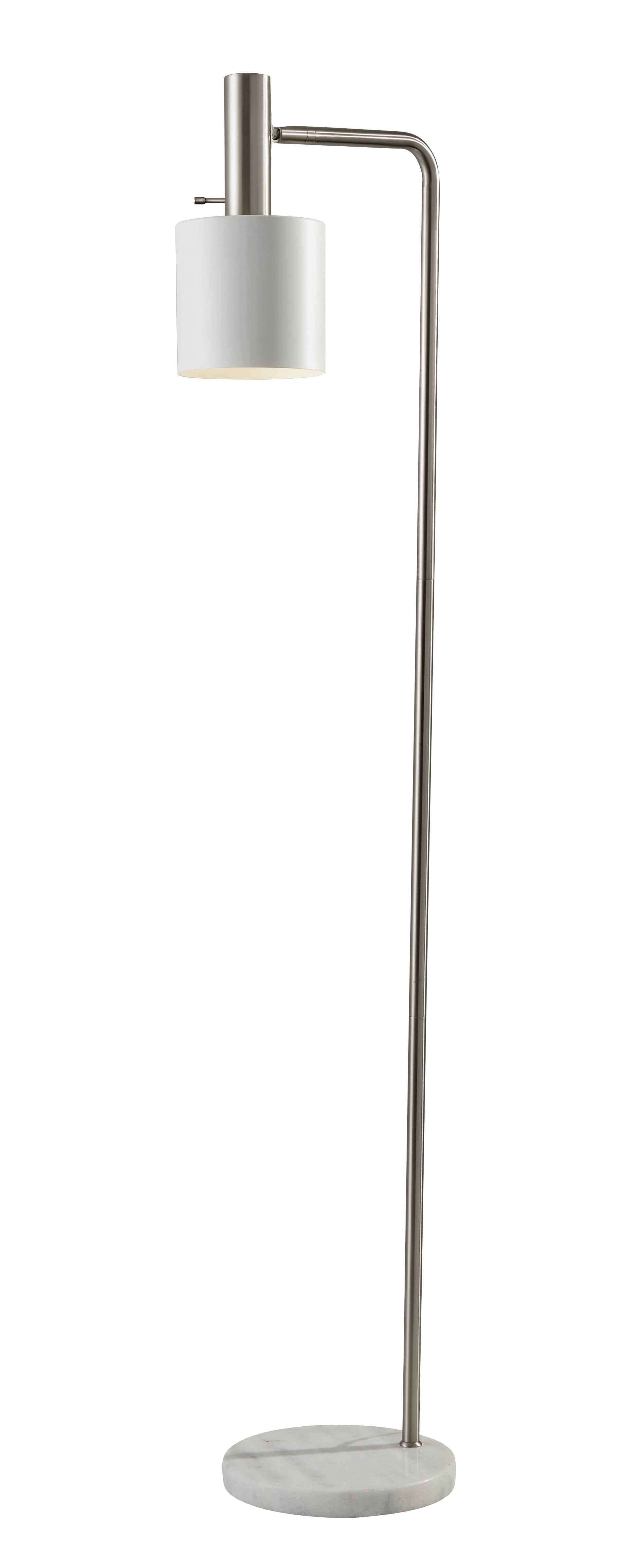 EMMETT Floor lamp Stainless steel, White - 3159-02 | ADESSO