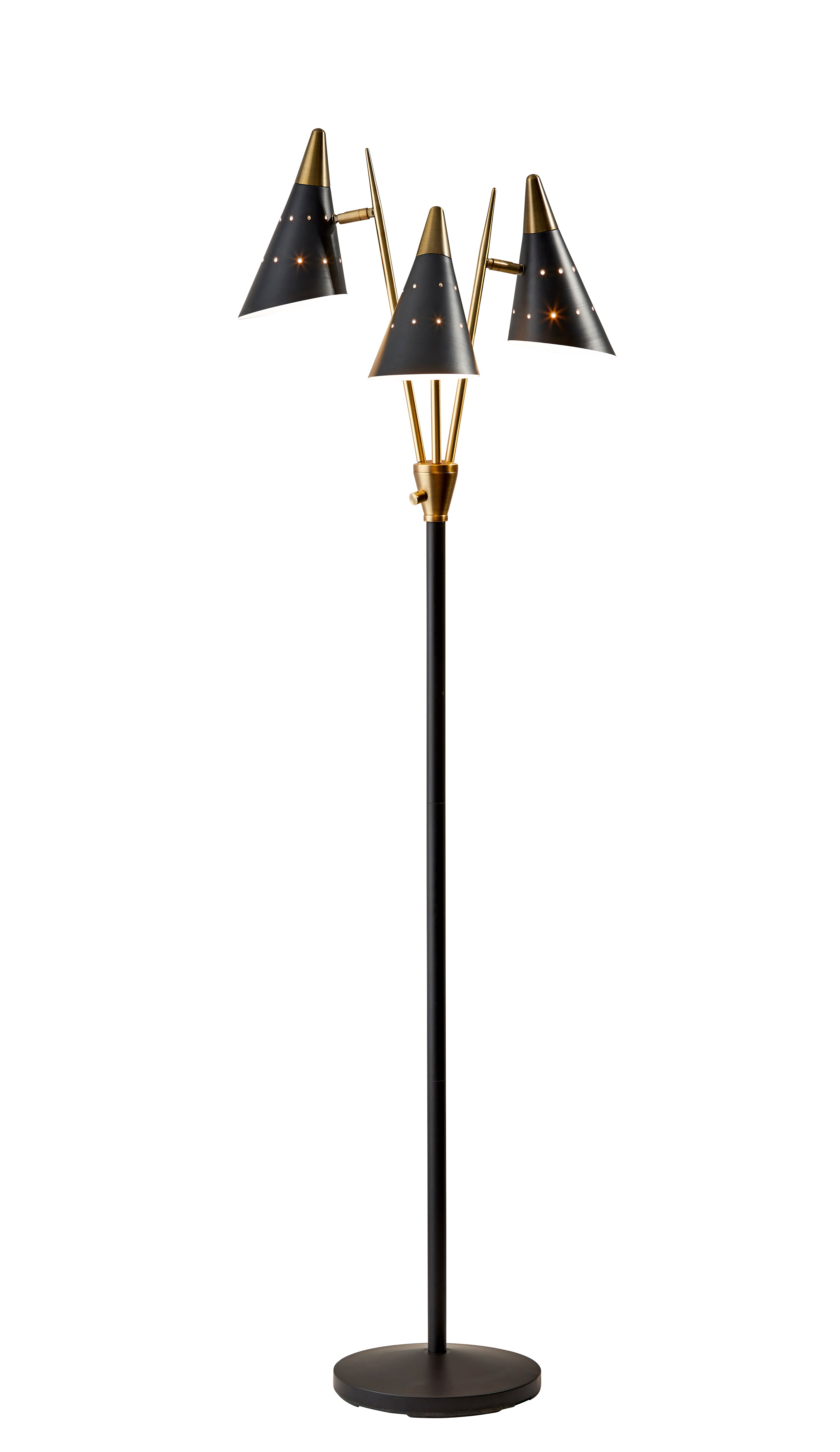 LYLE Floor lamp Black, Gold - 3249-01 | ADESSO