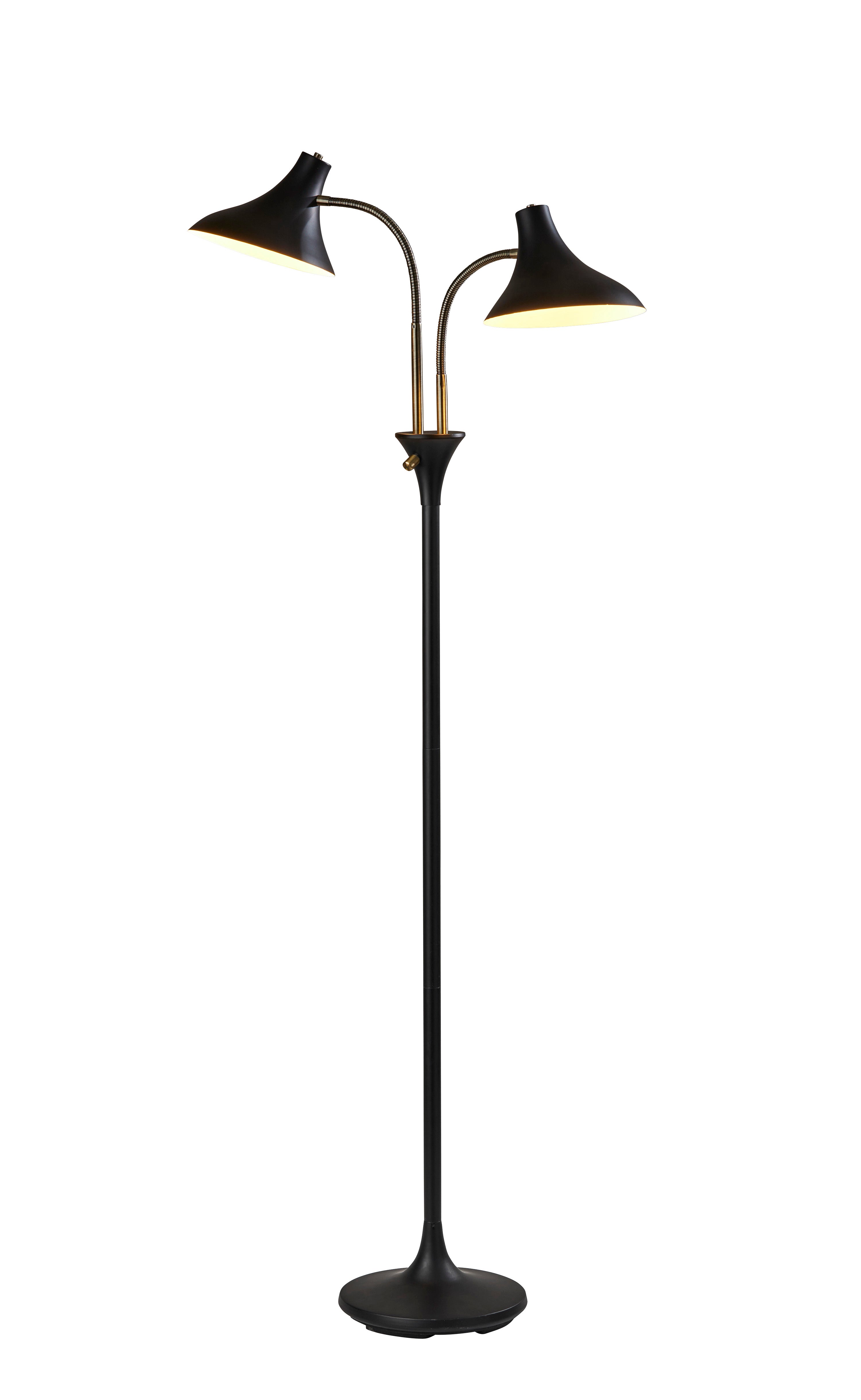 HAMILTON Floor lamp Black, Gold - 3372-01 | ADESSO