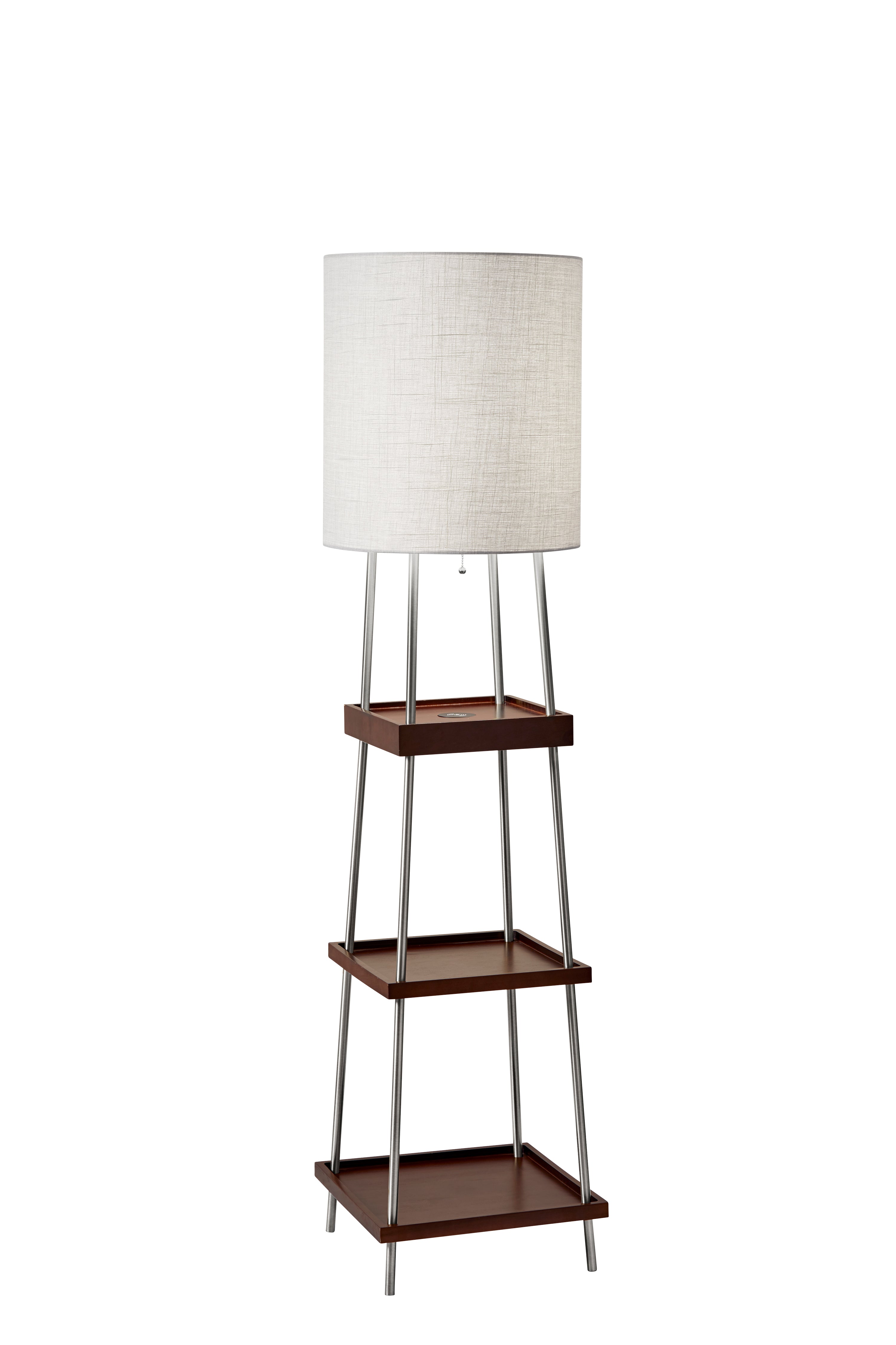 CHELSEA Floor lamp Stainless steel, Wood - 3459-15 | ADESSO