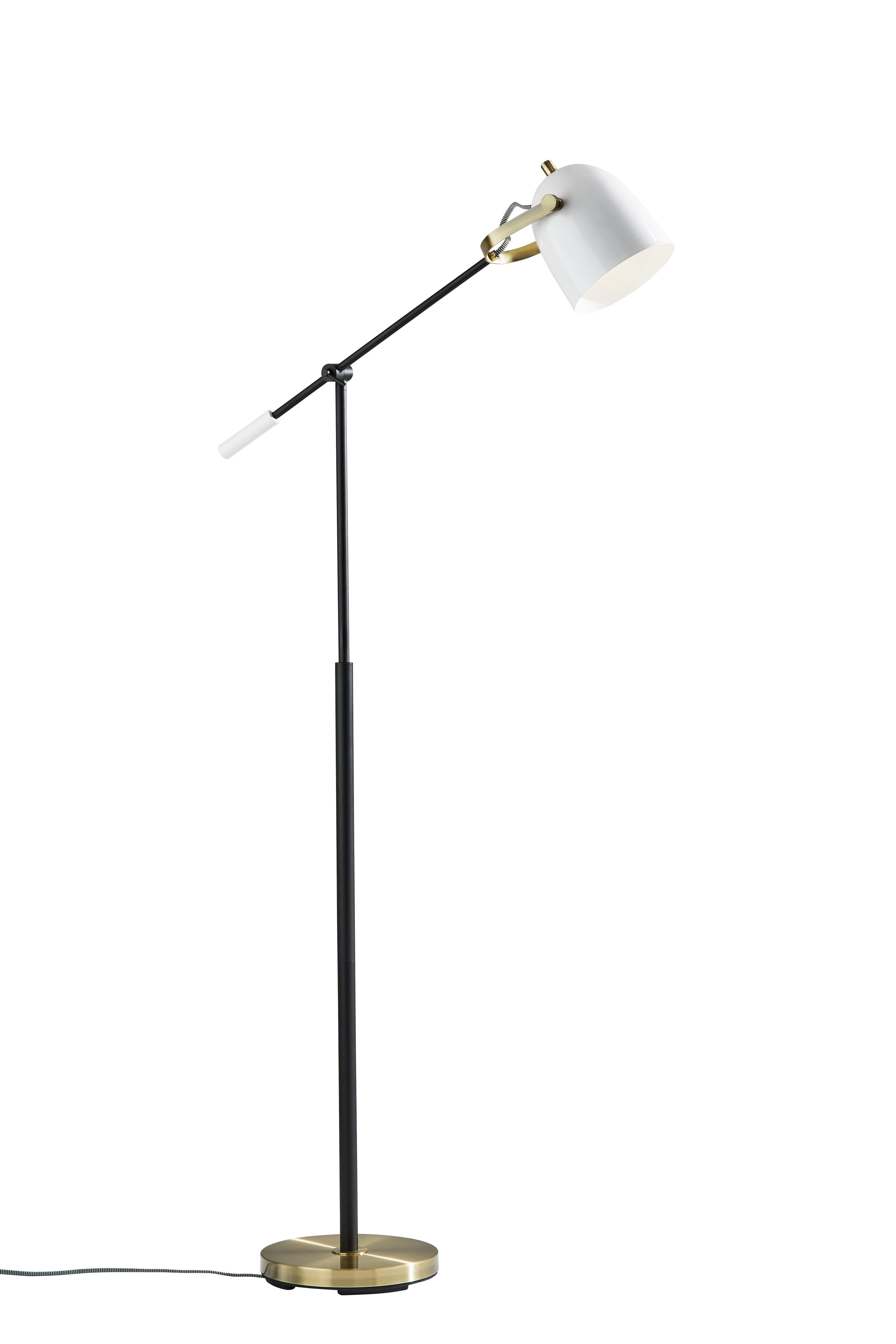 CASEY Floor lamp Black, White, Gold - 3495-21 | ADESSO