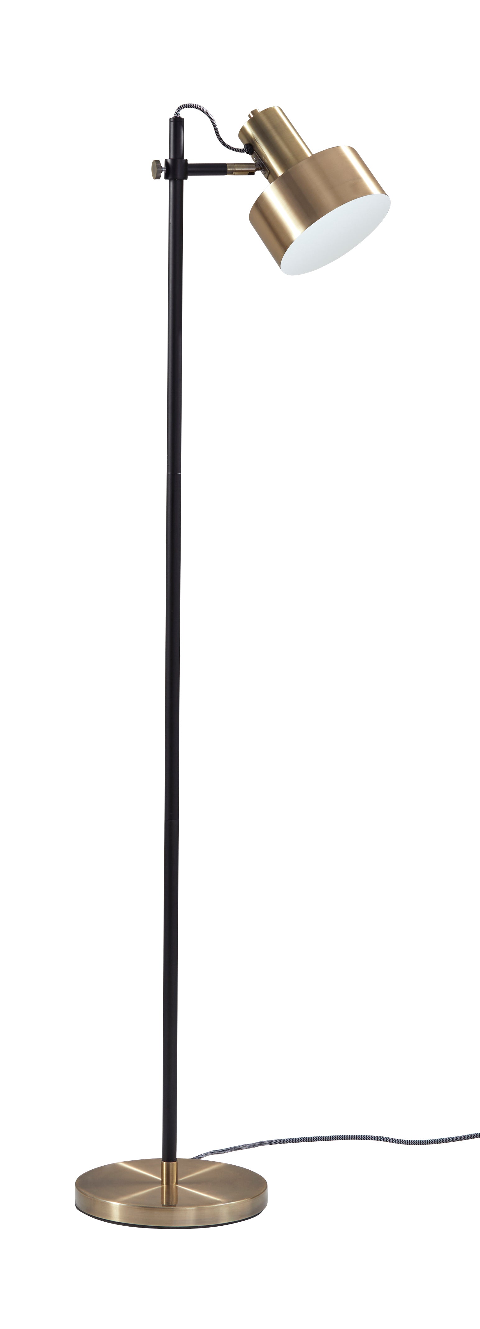 CLAYTON Floor lamp Black, Gold - 3587-01 | ADESSO