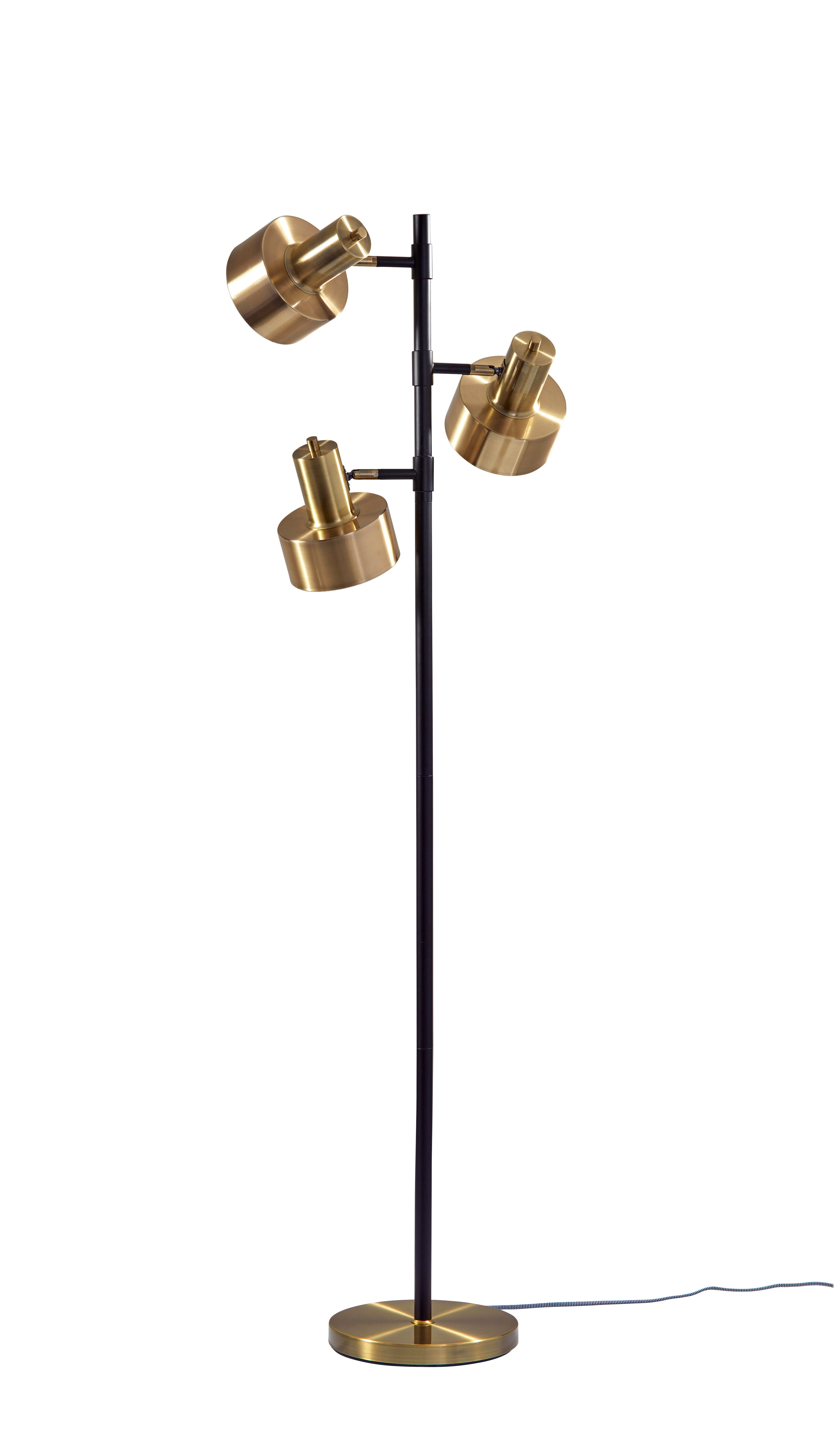 FELIX Floor lamp Black, Gold - 3588-01 | ADESSO