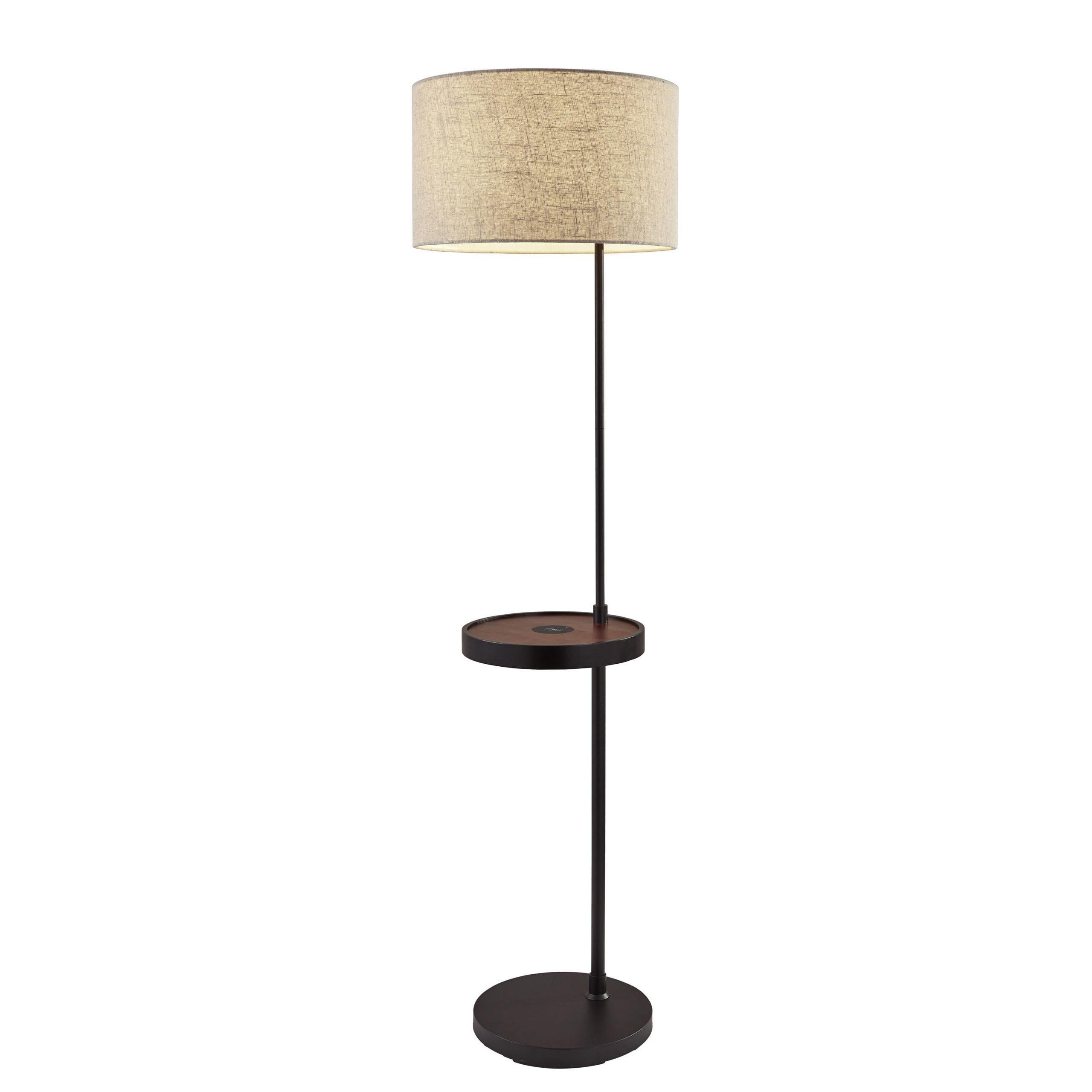 CLYDE Floor lamp Black, Wood - 3691-01 | ADESSO