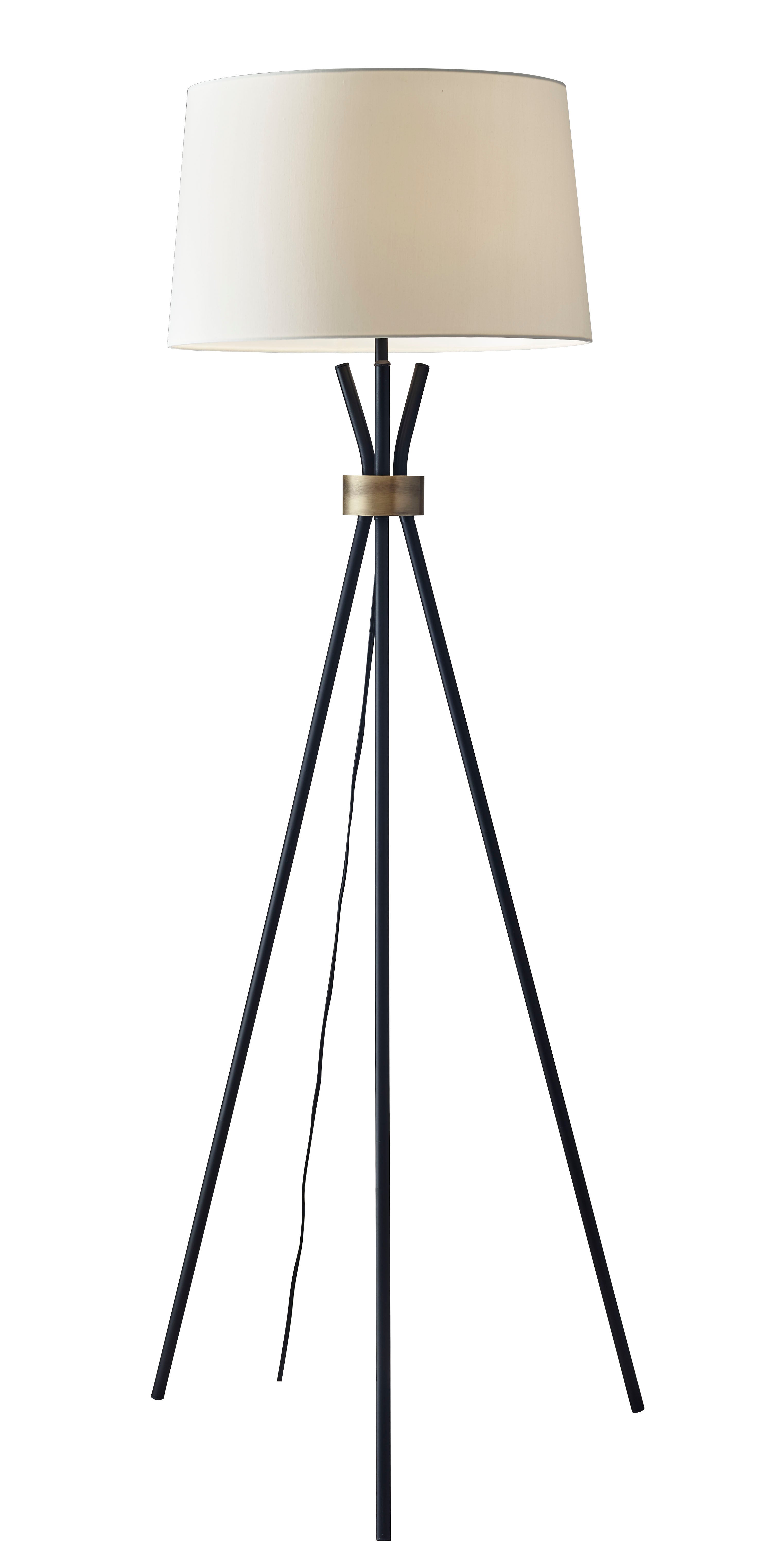 CARSON Floor lamp Black, Gold - 3835-01 | ADESSO