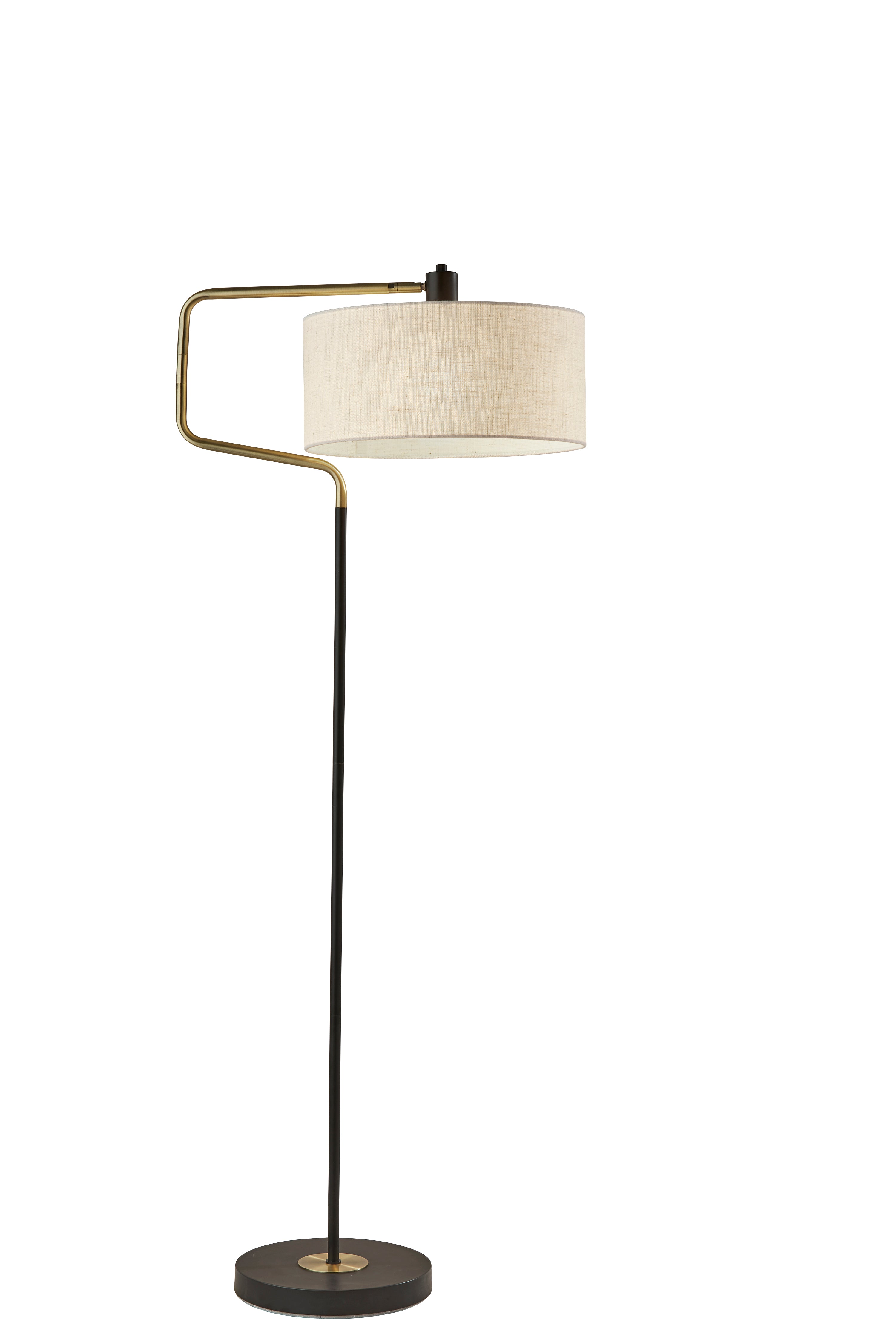 JACOB Floor lamp Black, Gold - 4158-21 | ADESSO