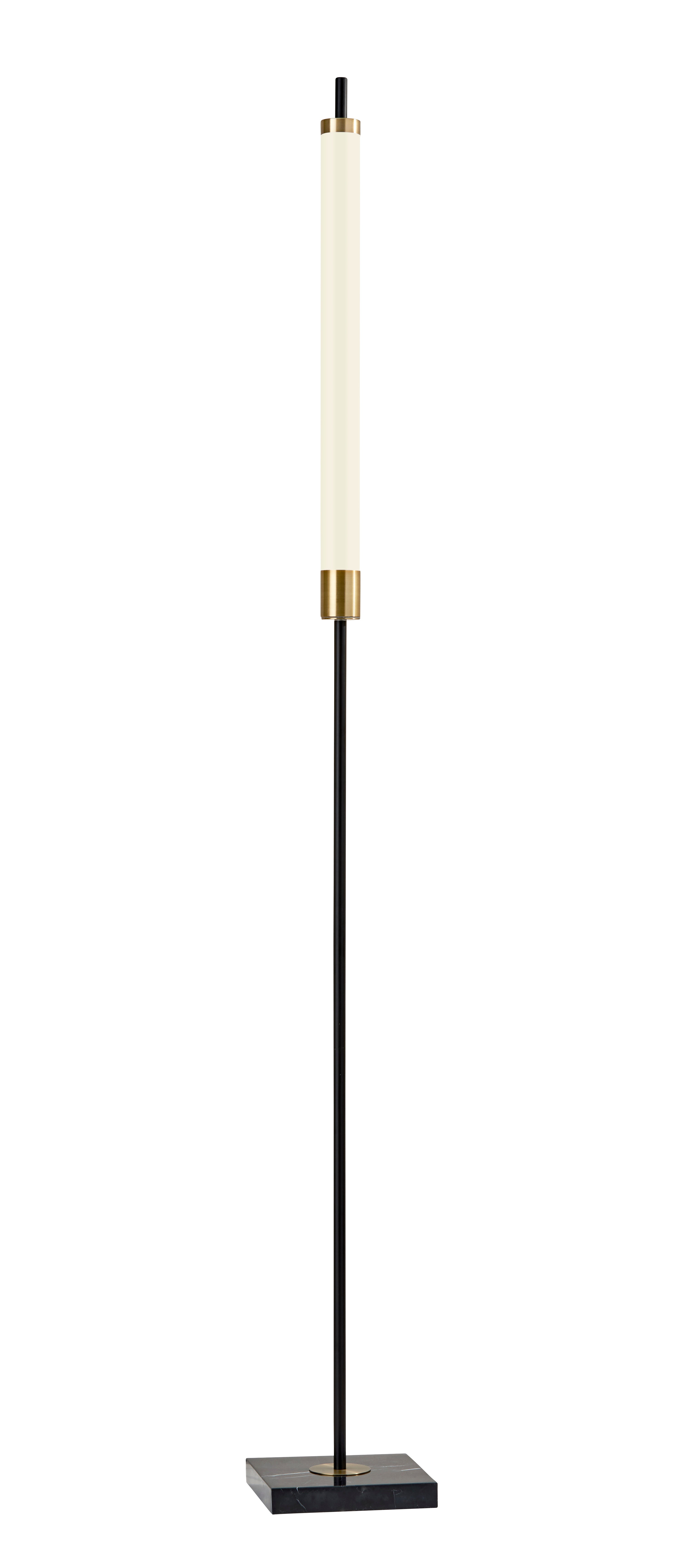 DEMPSEY Lampe sur pied Noir, Or DEL INTÉGRÉ - 4191-01 | ADESSO