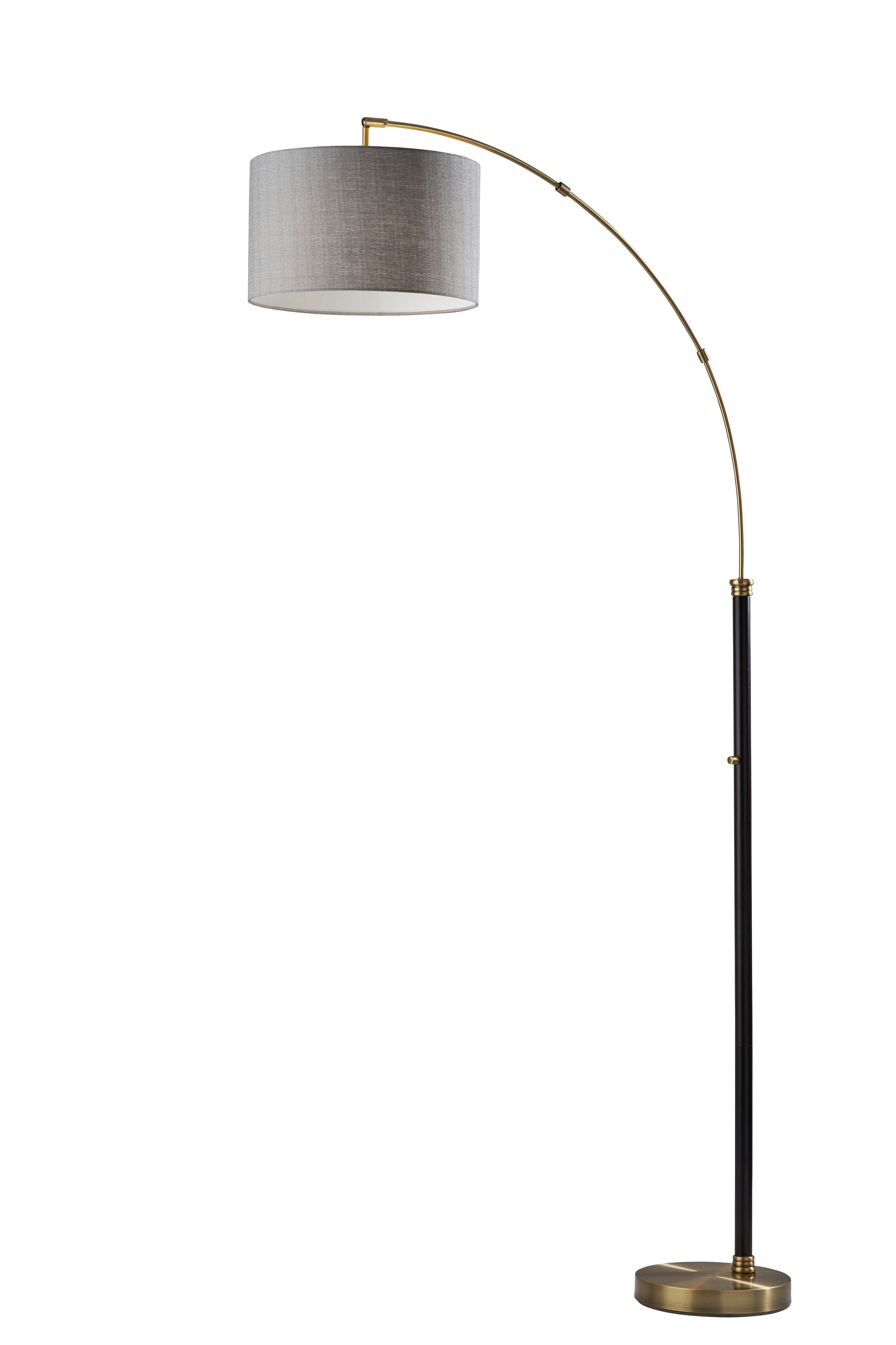 BERGEN Floor lamp Black, Gold - 4209-21 | ADESSO