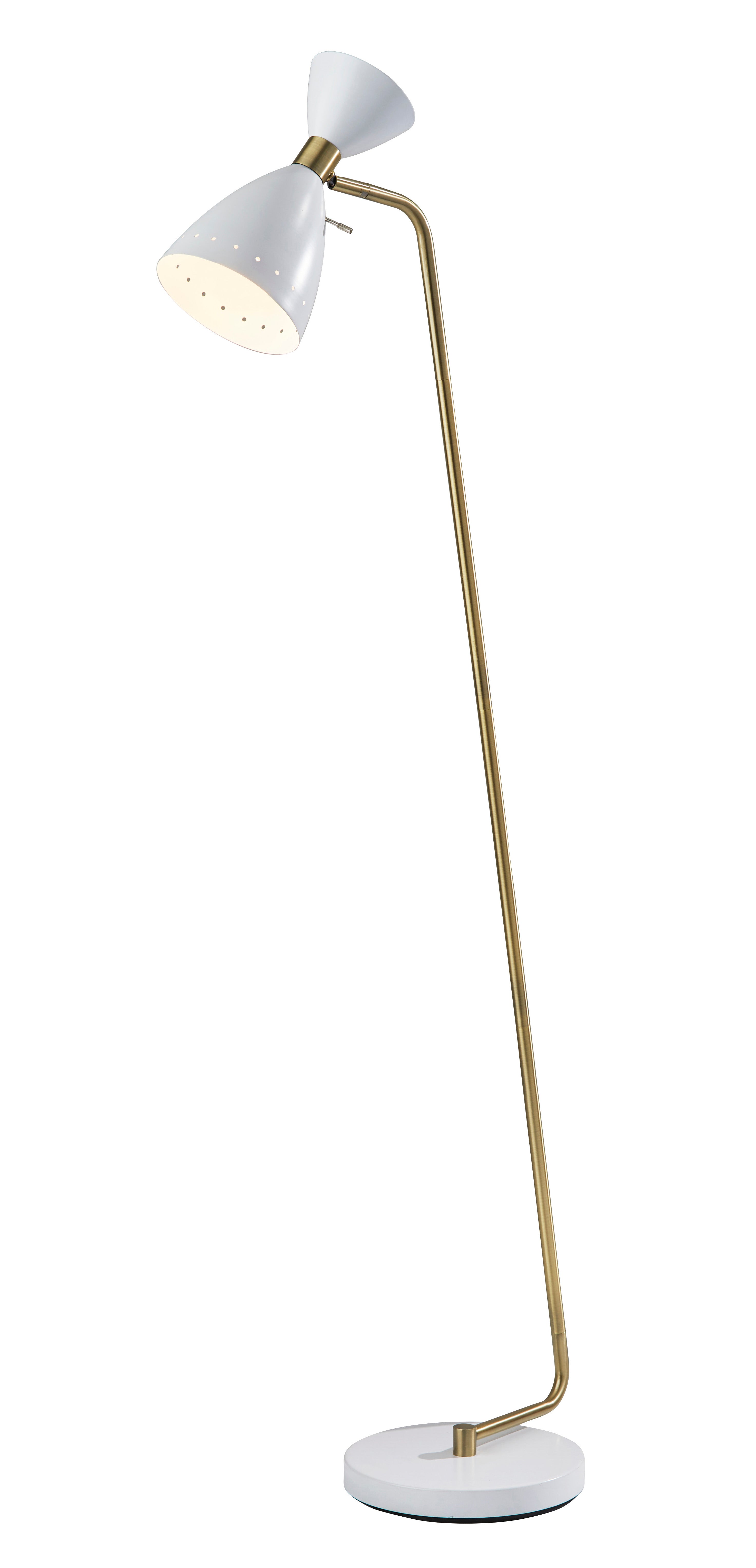 OSCAR Floor lamp White, Gold - 4283-02 | ADESSO