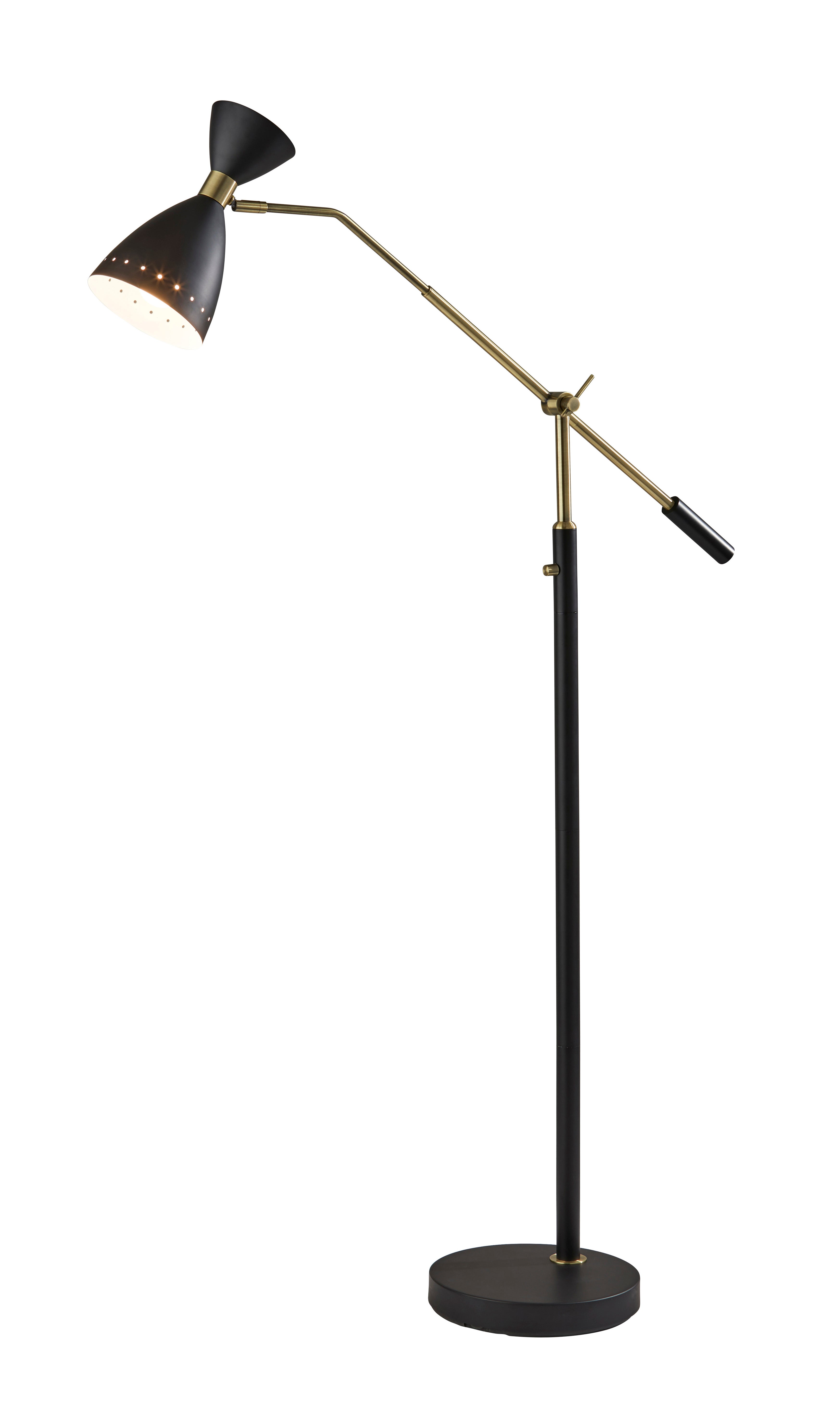 OSCAR Floor lamp Black, Gold - 4284-01 | ADESSO