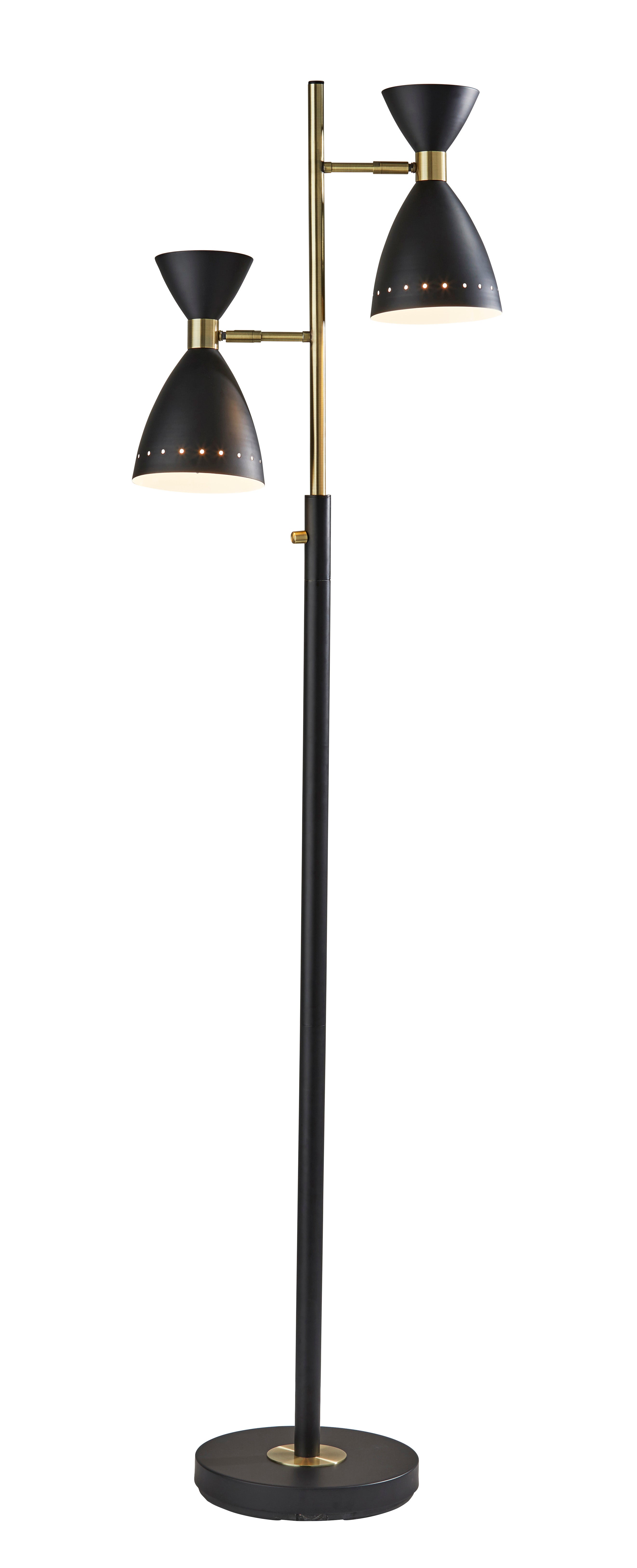TRIO Lampe sur pied Noir, Or - 4285-01 | ADESSO