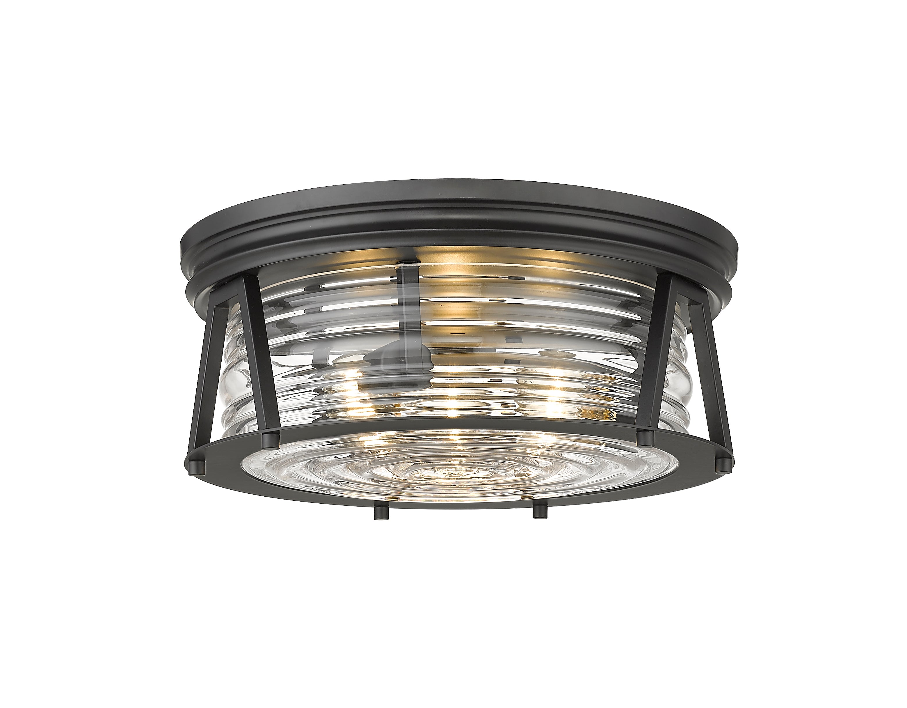 CAPE HARBOR Flush mount Black - 491F3-MB | Z-LITE