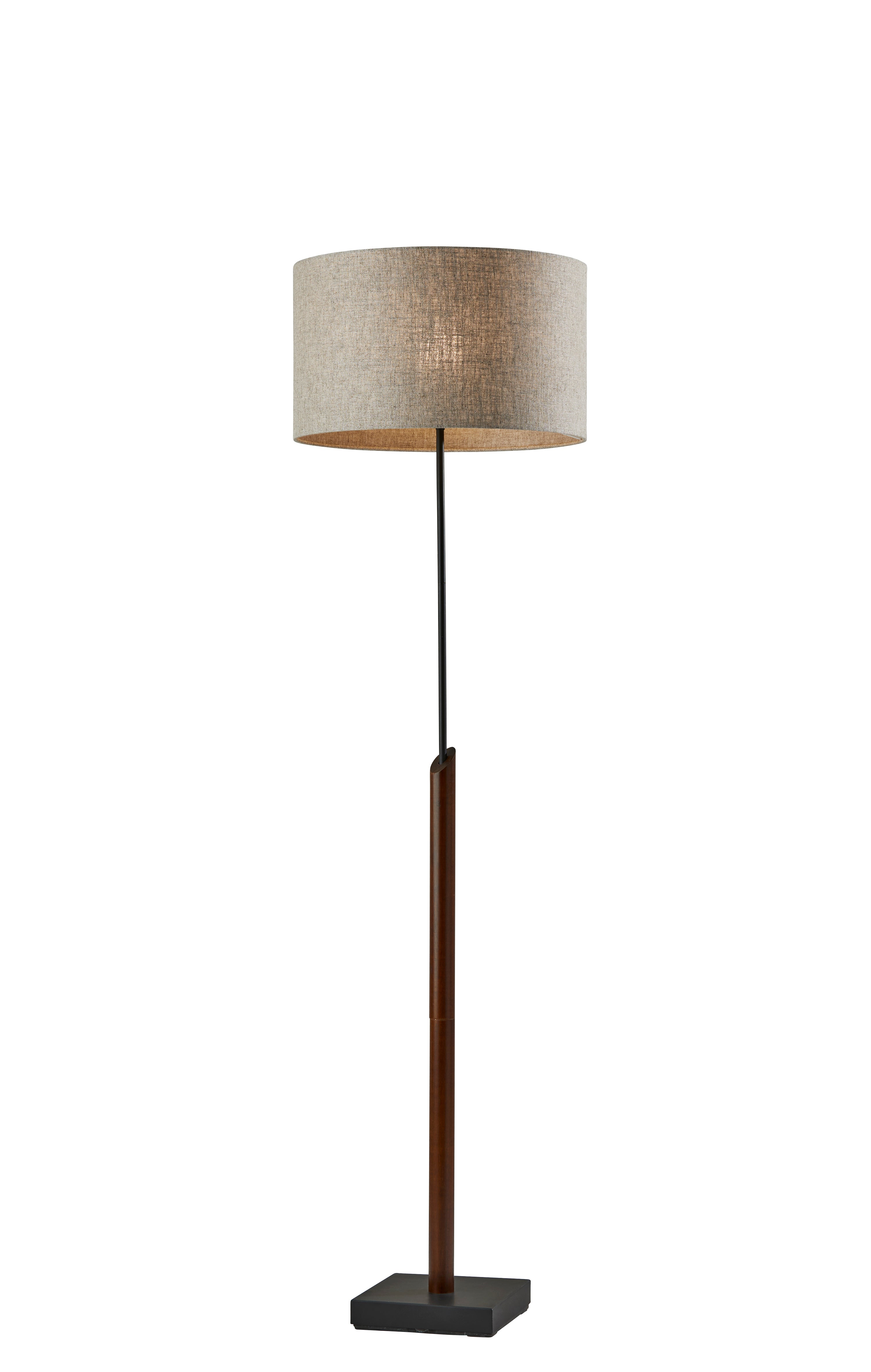 ETHAN Floor lamp Black, Wood - 5048-15 | ADESSO