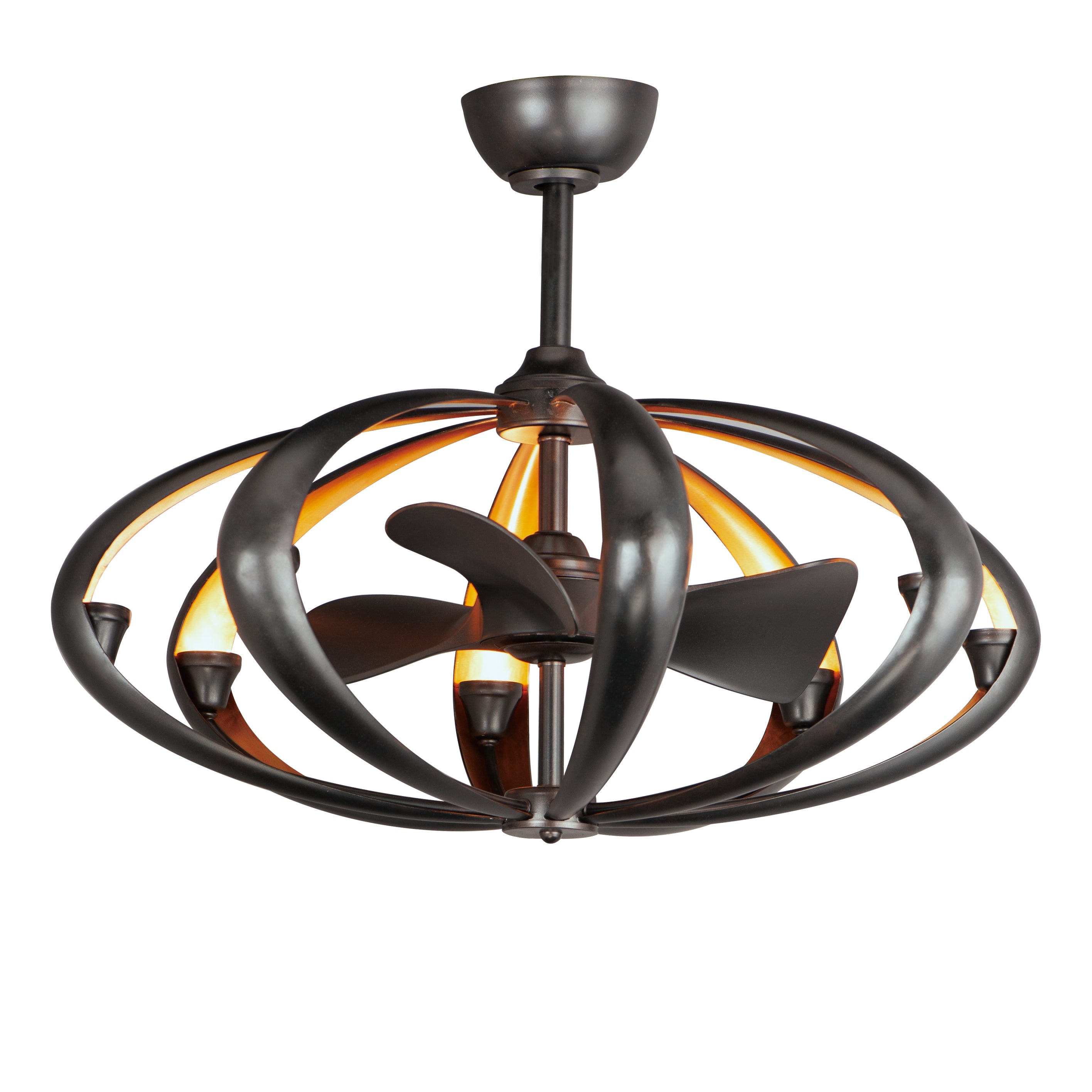 AMBIENCE Ventilateur Bronze, Or DEL INTÉGRÉ - 61009BZGLD | MAXIM/ET2