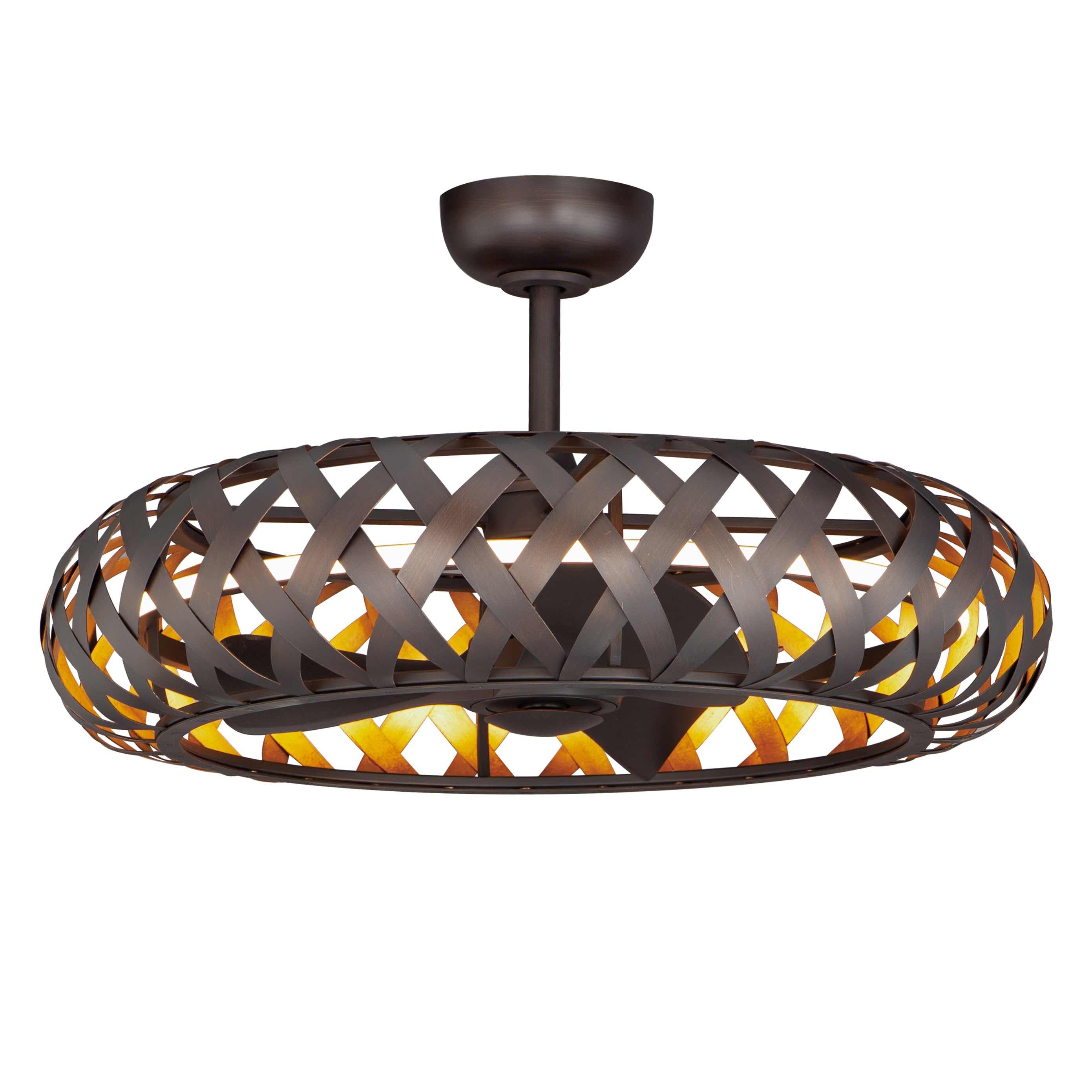 WEAVE Ventilateur Bronze, Or DEL INTÉGRÉ - 61010BZGTGLD | MAXIM/ET2