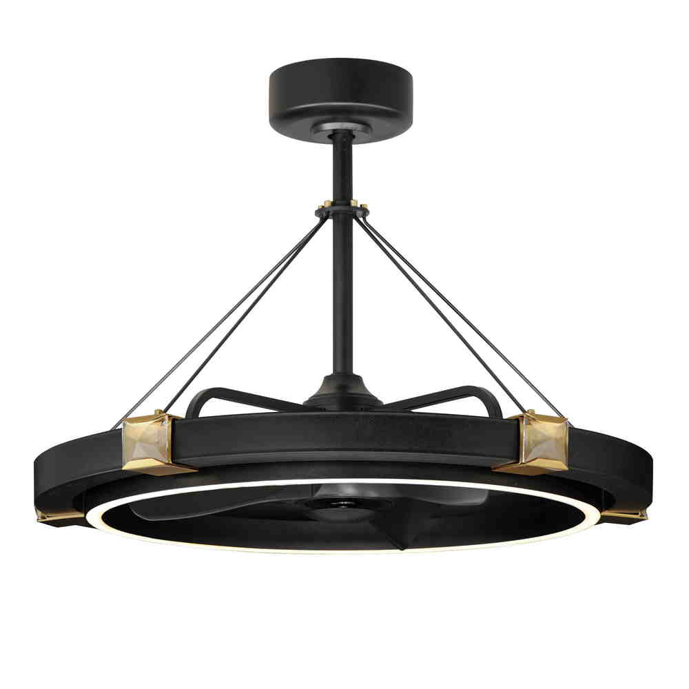 JEWEL Chandelier Noir, Or DEL INTÉGRÉ - 61019BCBKGLD | MAXIM/ET2