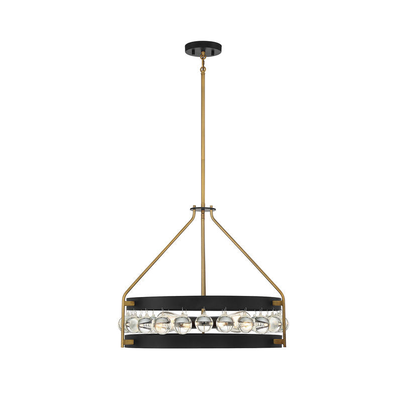 EDINA Chandelier Noir, Or - 7-192-4-143 | SAVOYS