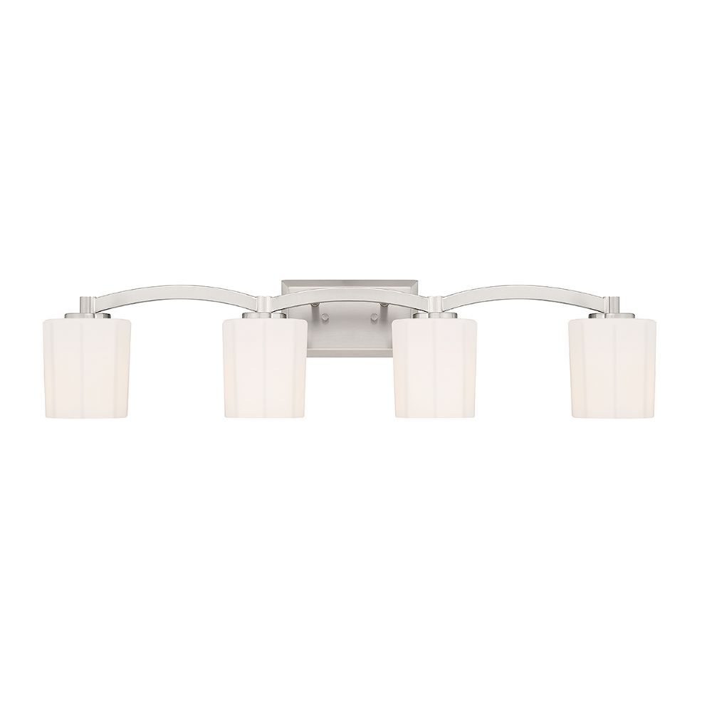 WHITNEY Bathroom wall sconce Nickel - 8-7710-4-SN | SAVOYS