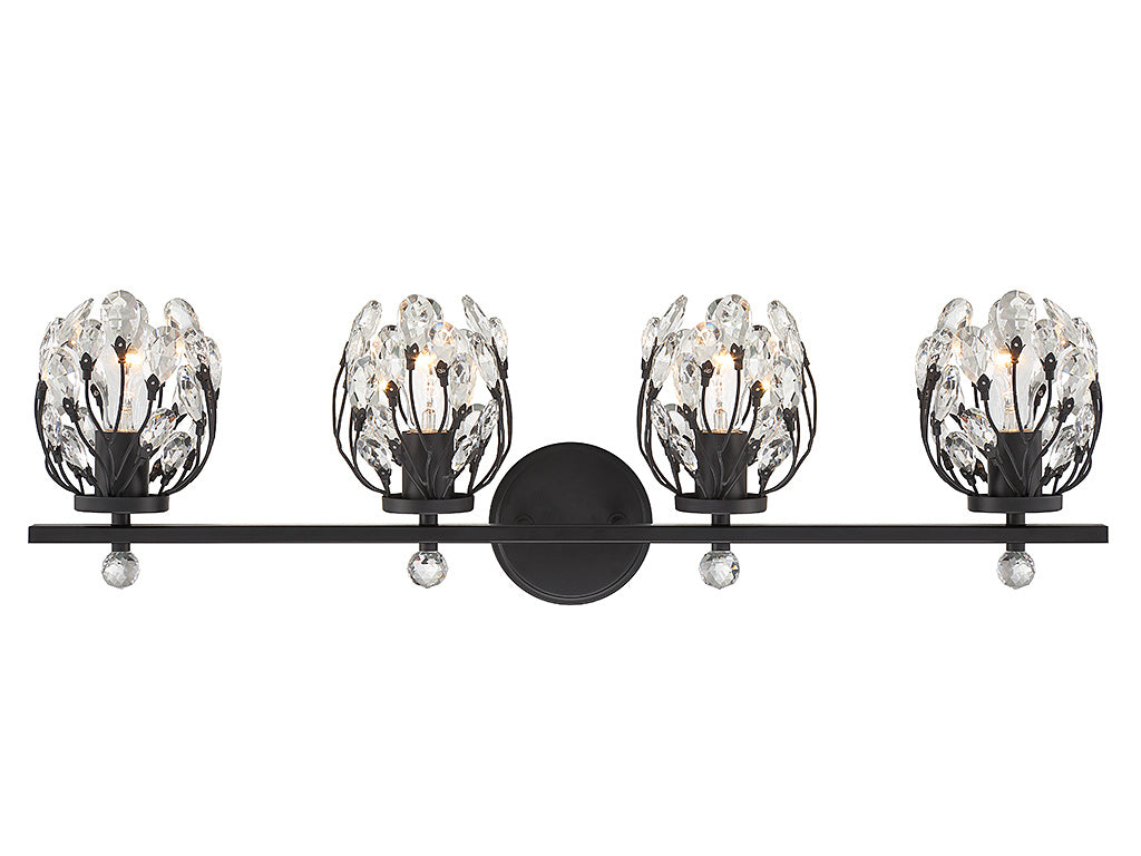 MORENO Bathroom wall sconce Black - 8-6601-4-BK | SAVOYS