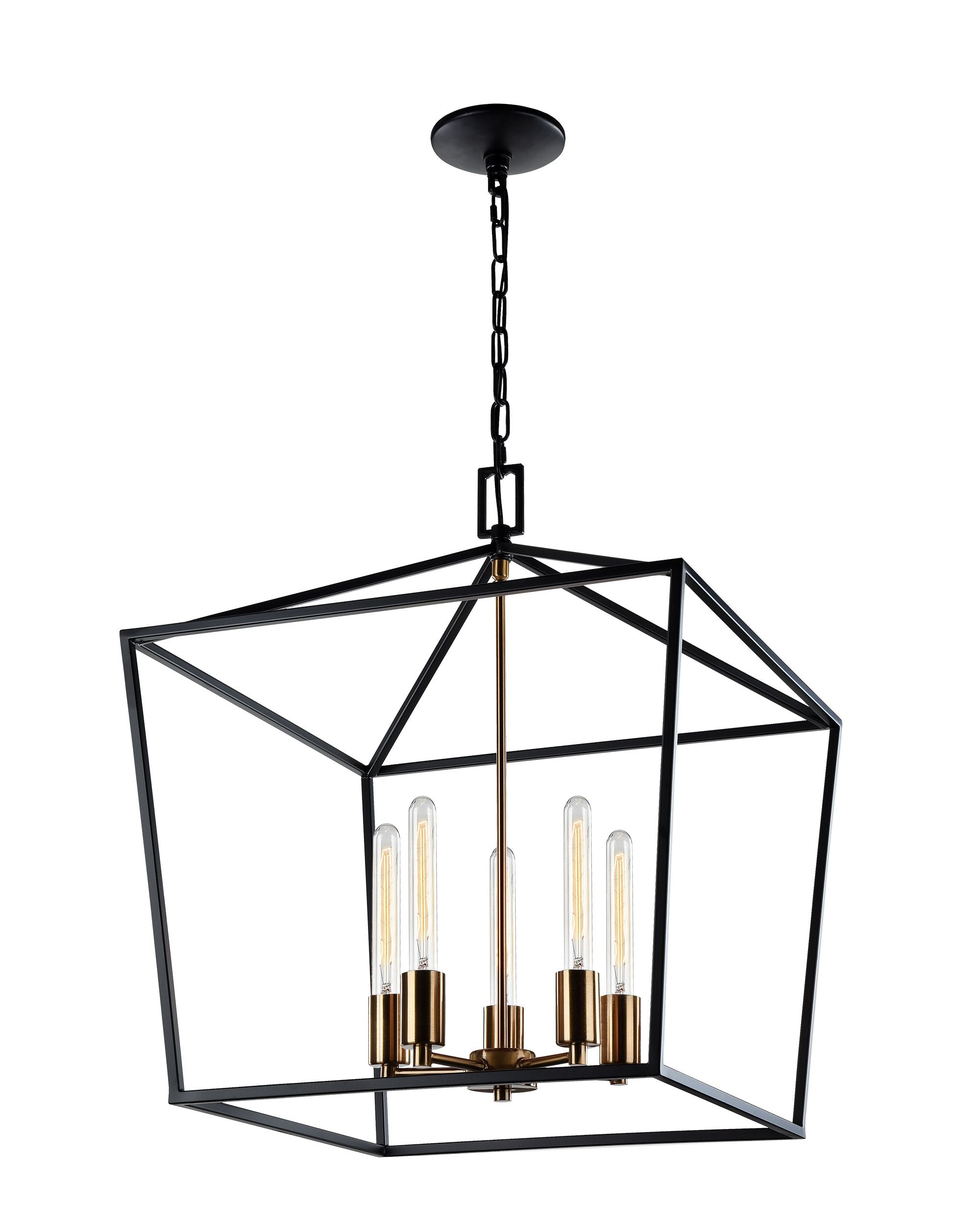 SCATOLA Chandelier Noir, Or - C61705RB | MATTEO