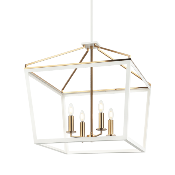 MAVON-SHIRE Chandelier Blanc, Or - C67014WHAG | MATTEO