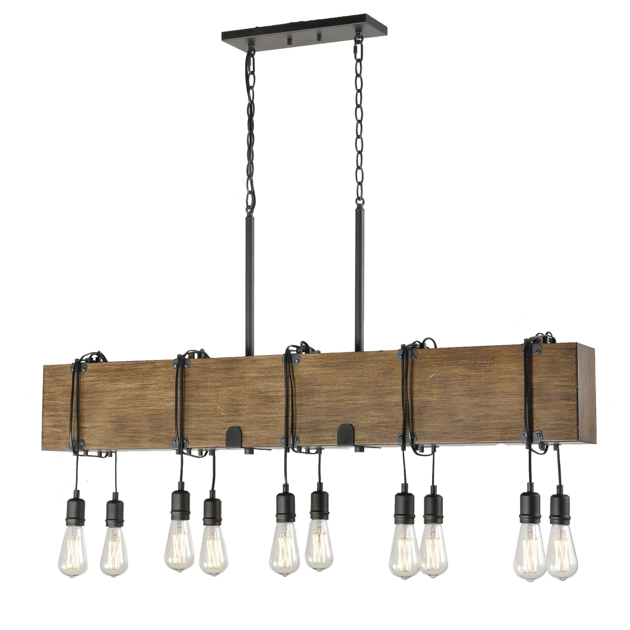 Timber Lodge Pendant Graphite, Wood - DVP42404GR+IW | DVI