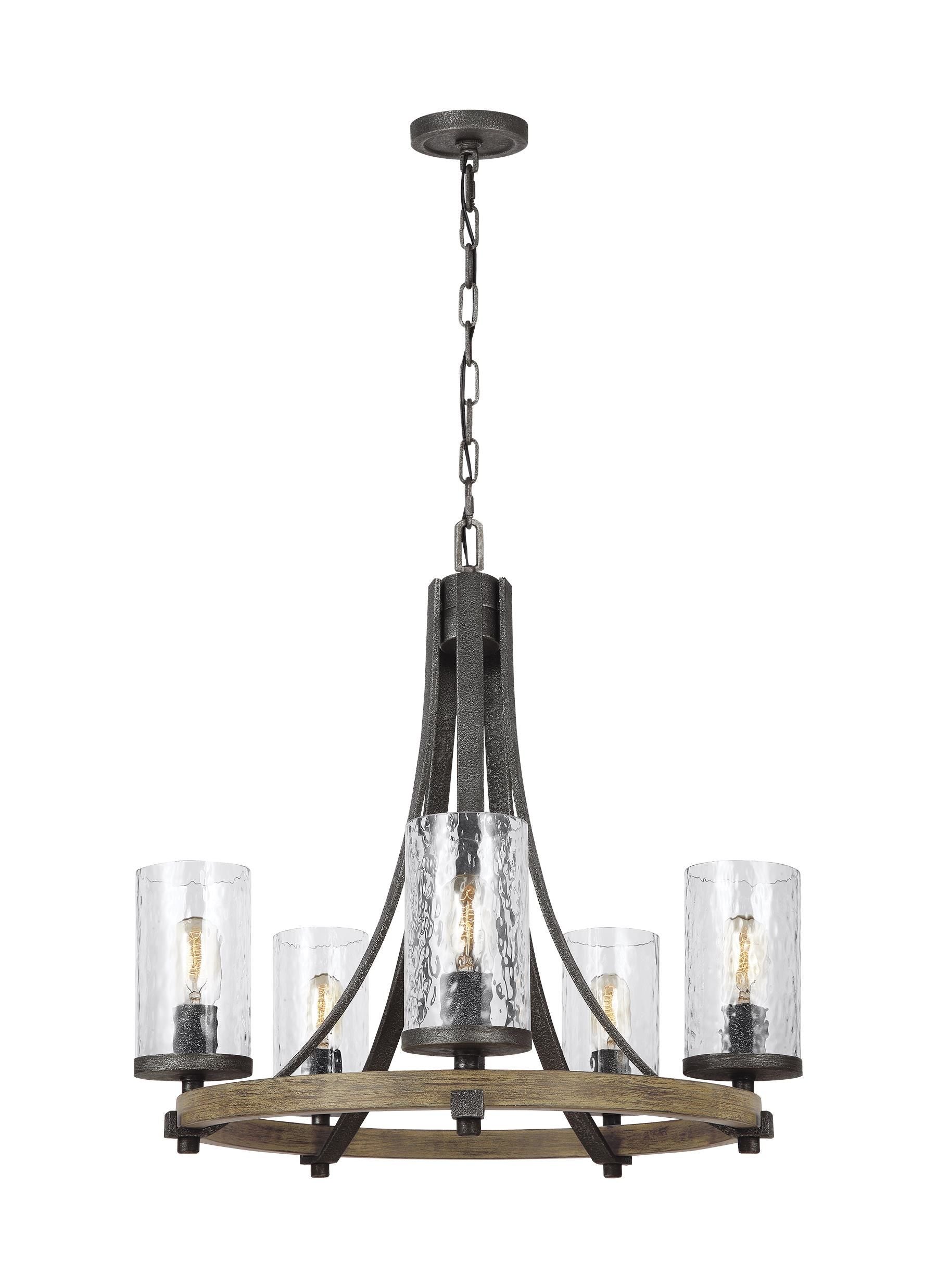 Angelo Chandelier Bois, Noir - F3133/5DWK/SGM | GENERATION LIGHTING