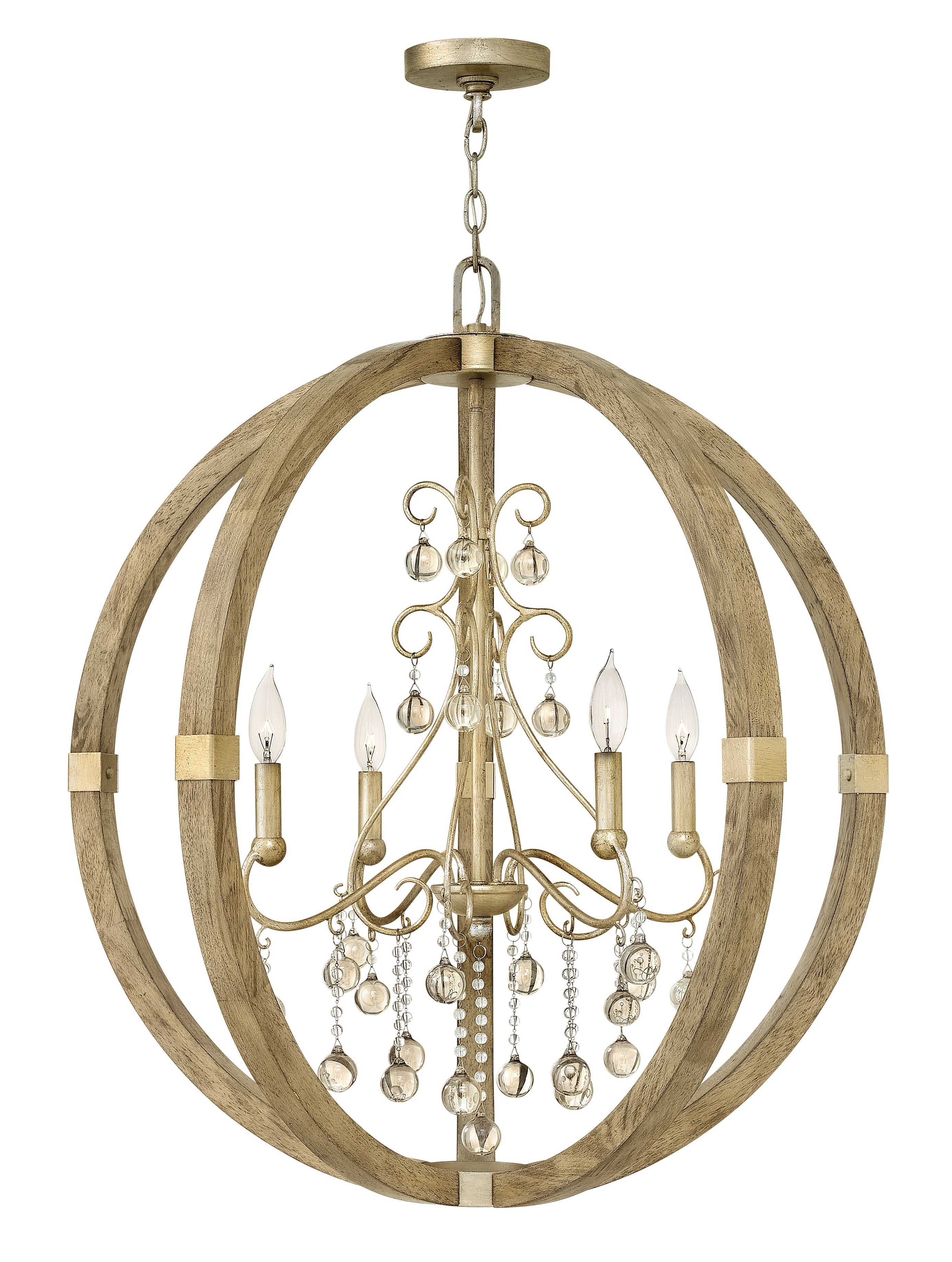 ABINGDON Chandelier Nickel - FR37235SLF | HINKLEY