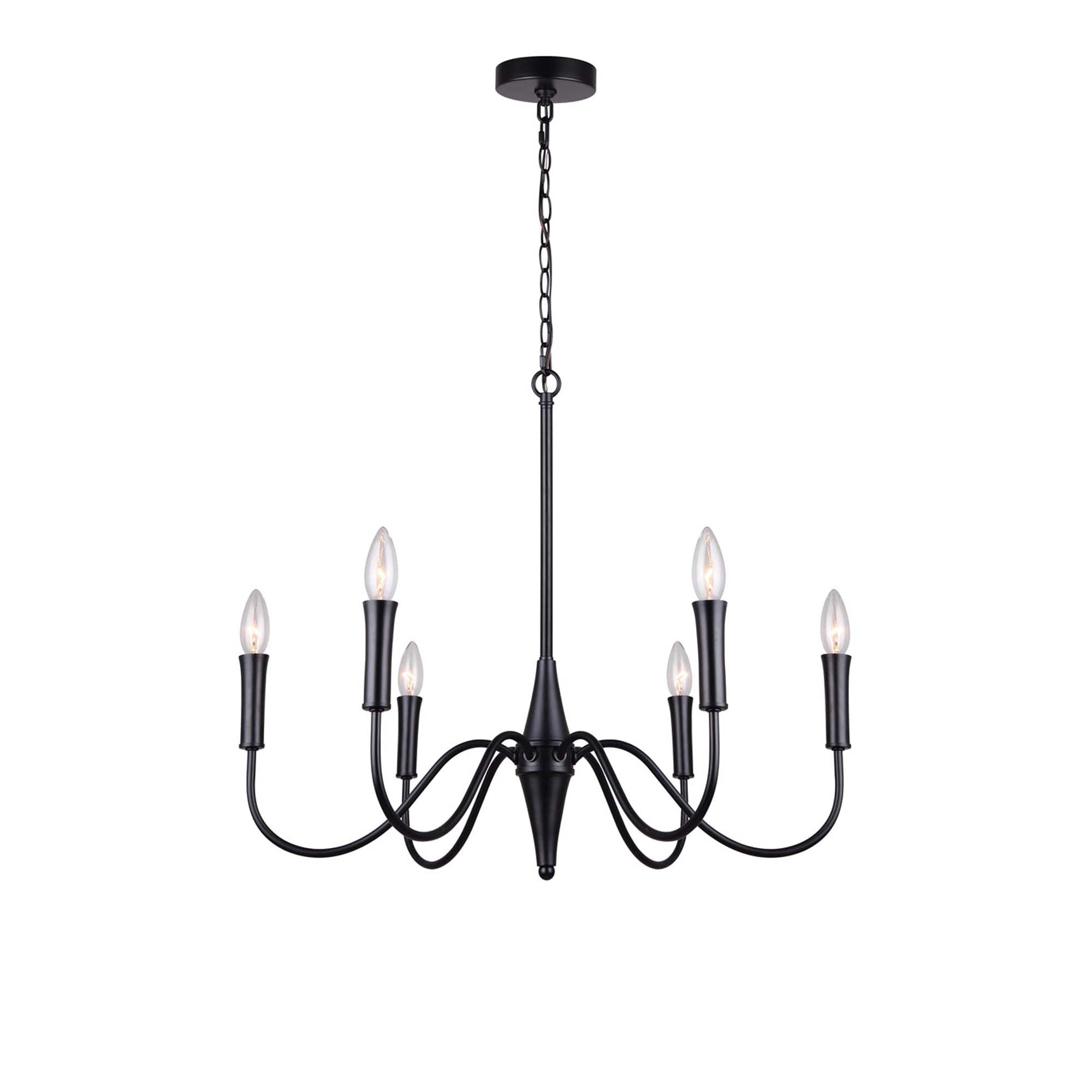 BRIELLE Chandelier Noir - ICH1103A06BK | CANARM