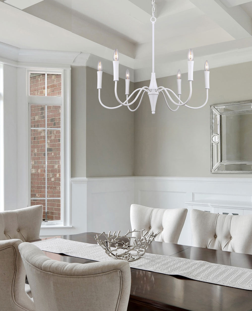 BRIELLE Chandelier Blanc - ICH1103A06WH | CANARM