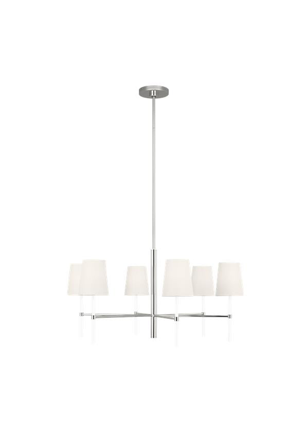 MONROE Chandelier Nickel, Blanc - KSC1086PNGW | GENERATION-LIGHTING