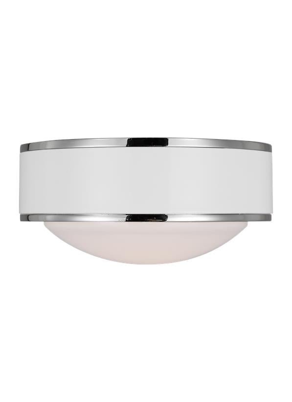 MONROE Flush mount Nickel, White - KSF1061PNGW | GENERATION LIGHTING