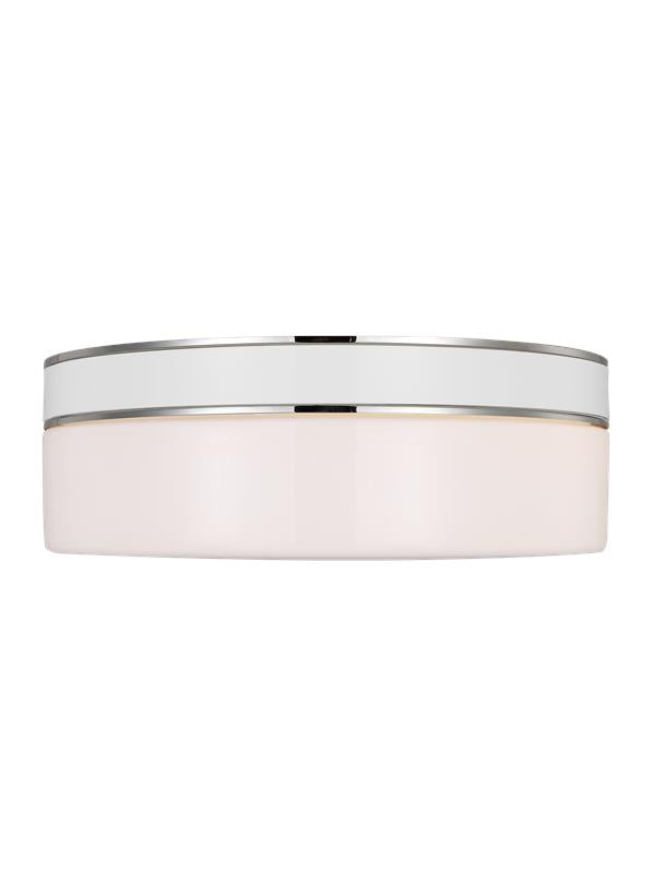 MONROE Flush mount Nickel, White - KSF1072PNGW | GENERATION LIGHTING