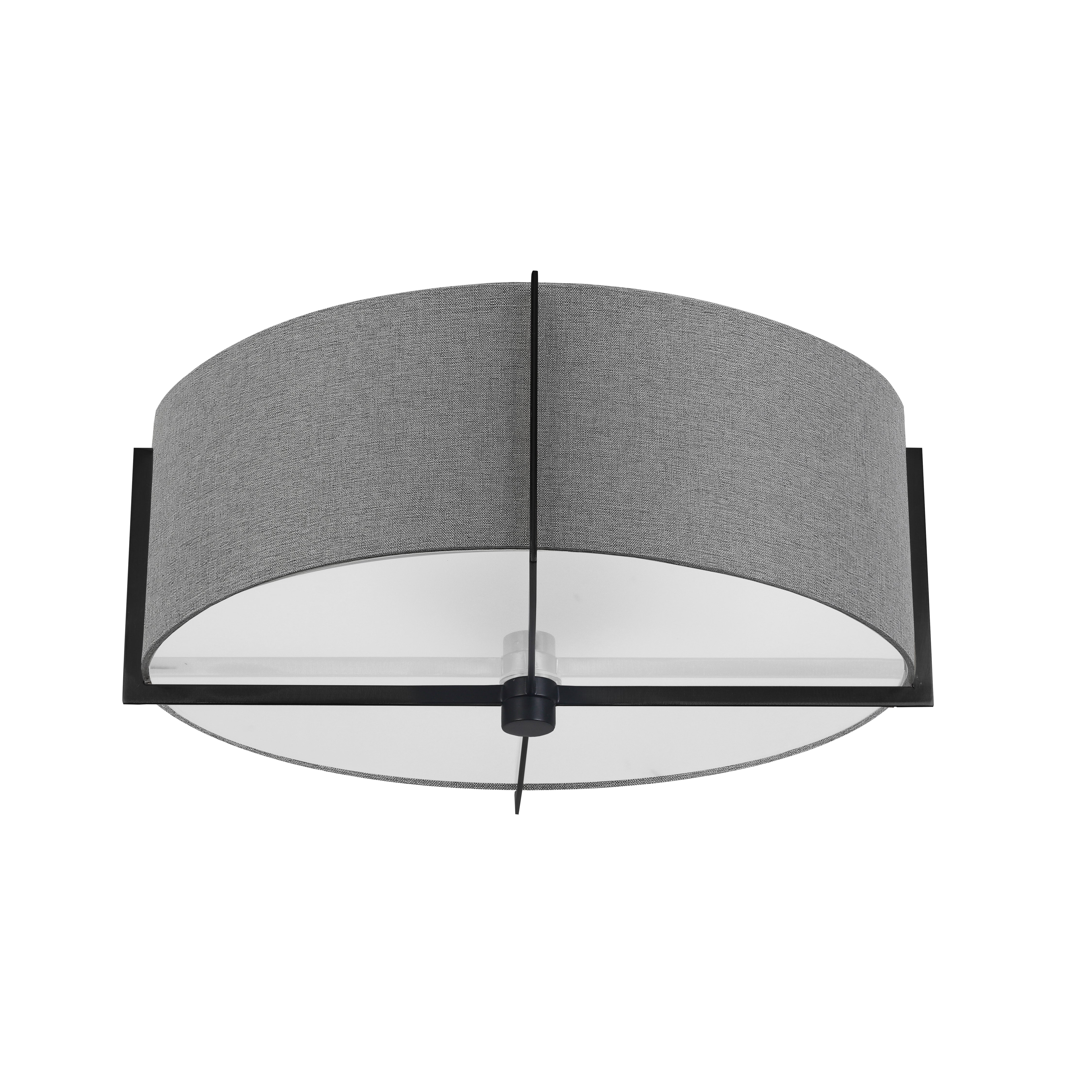 PRESTON Flush mount Black, grey - PST-153SF-MB-GRY | DAINOLITE